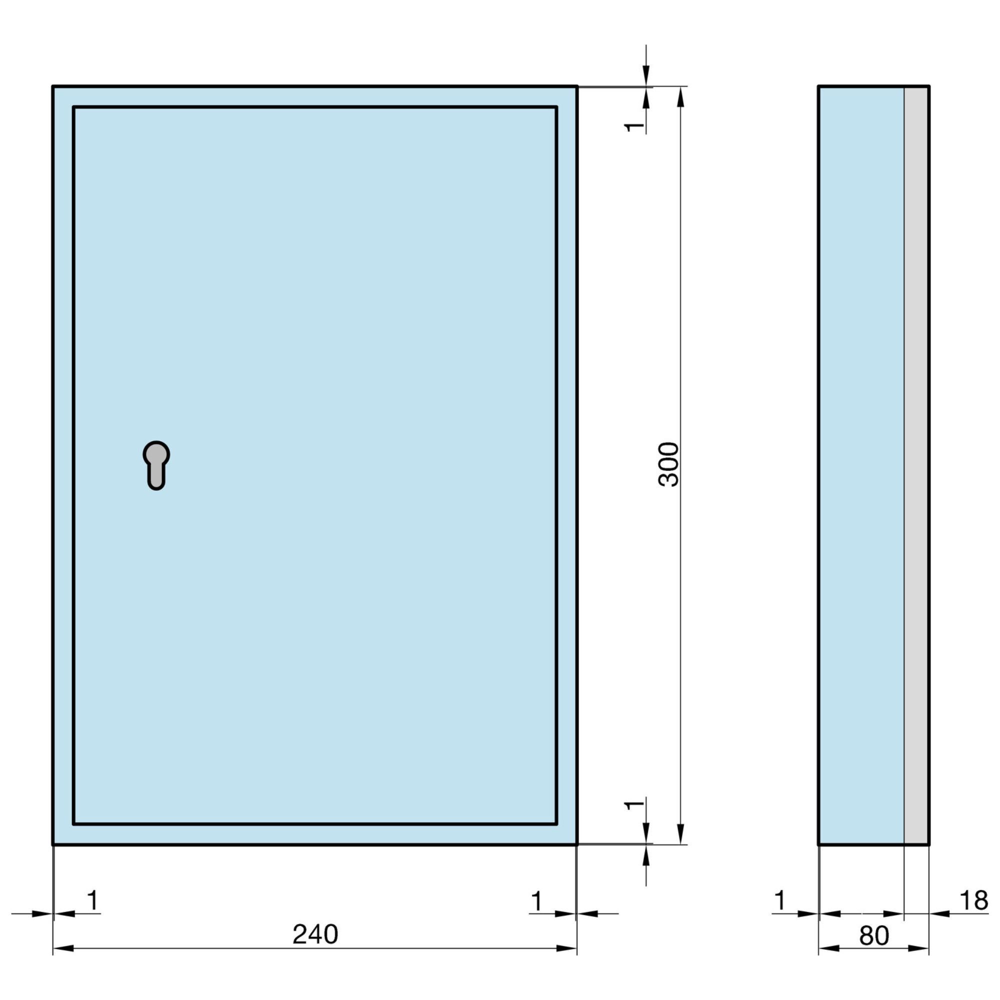 BASI Schlüsselkasten Schlüsselschrank (Spar-Set), mit 35 Haken, PZ-Vorrichtung, H300xB240xT80 mm, SET mit Halbzylinder
