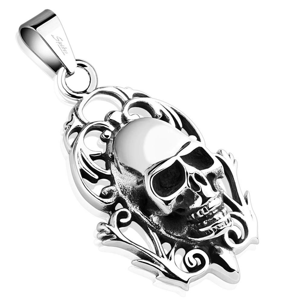 Anhänger Set Anhänger Totenkopf Silber aus Edelstahl Unisex