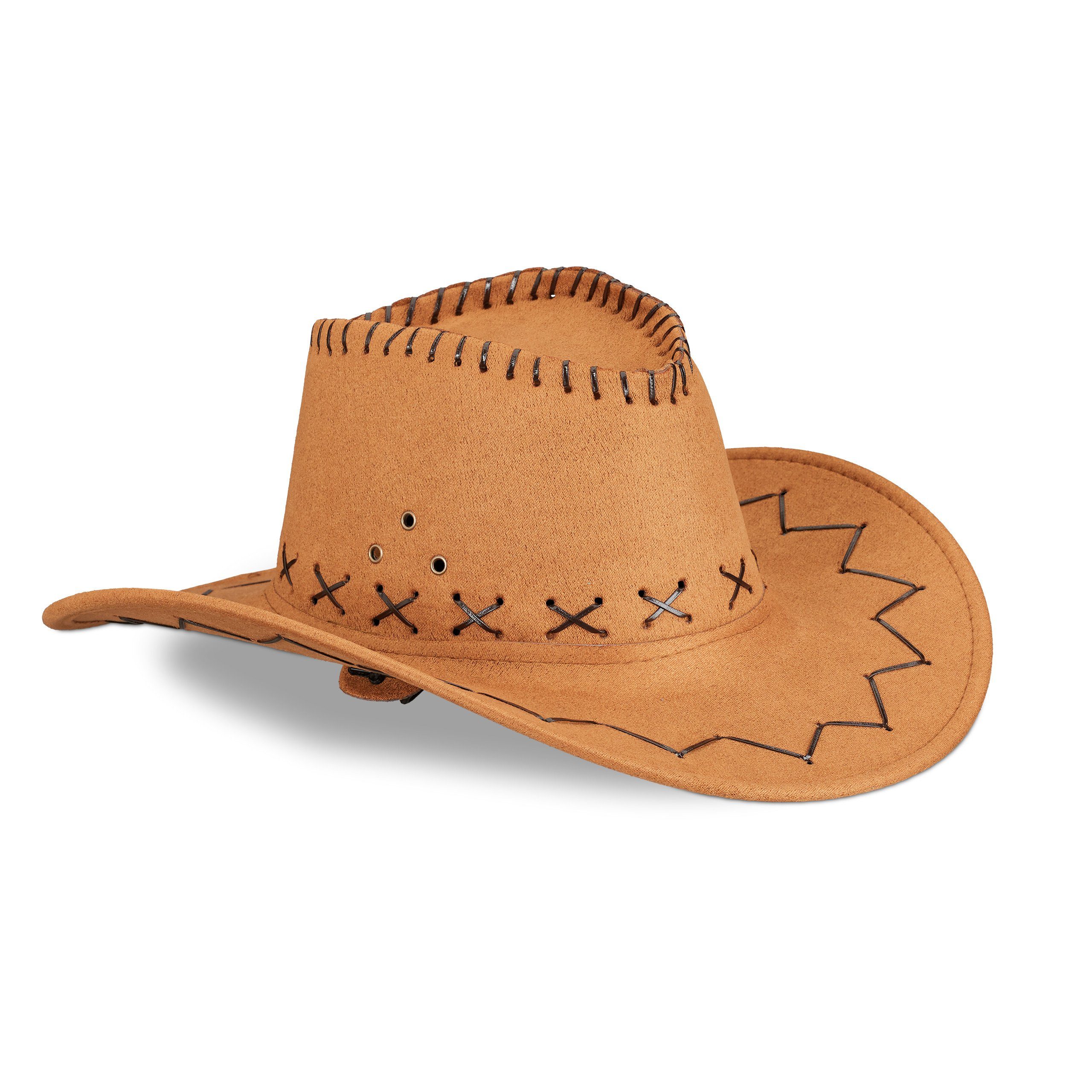 relaxdays Cowboyhut Fasching braun günstig online kaufen