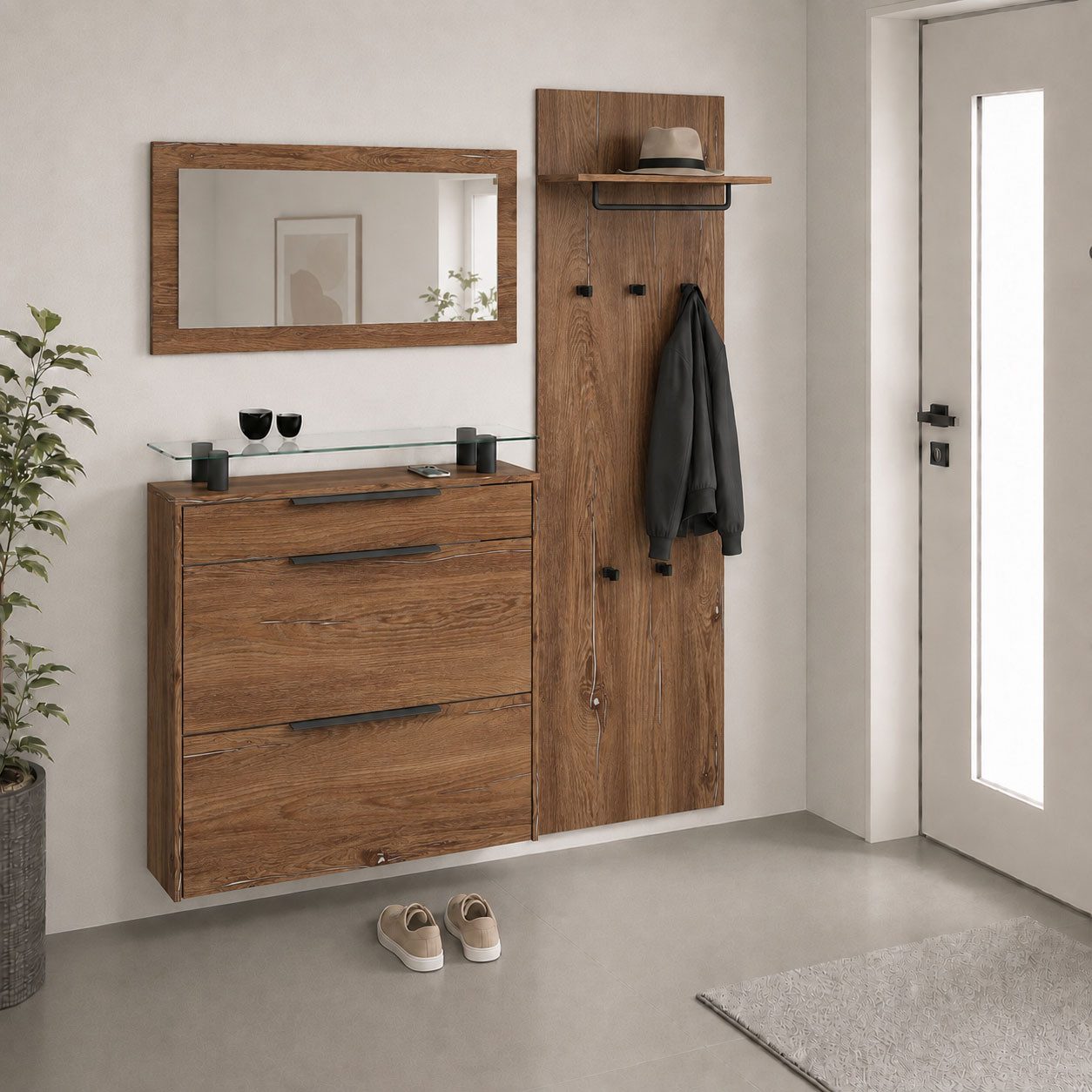 borchardt Möbel Garderoben-Set Tom, (3-St), Schuhschrank hängend