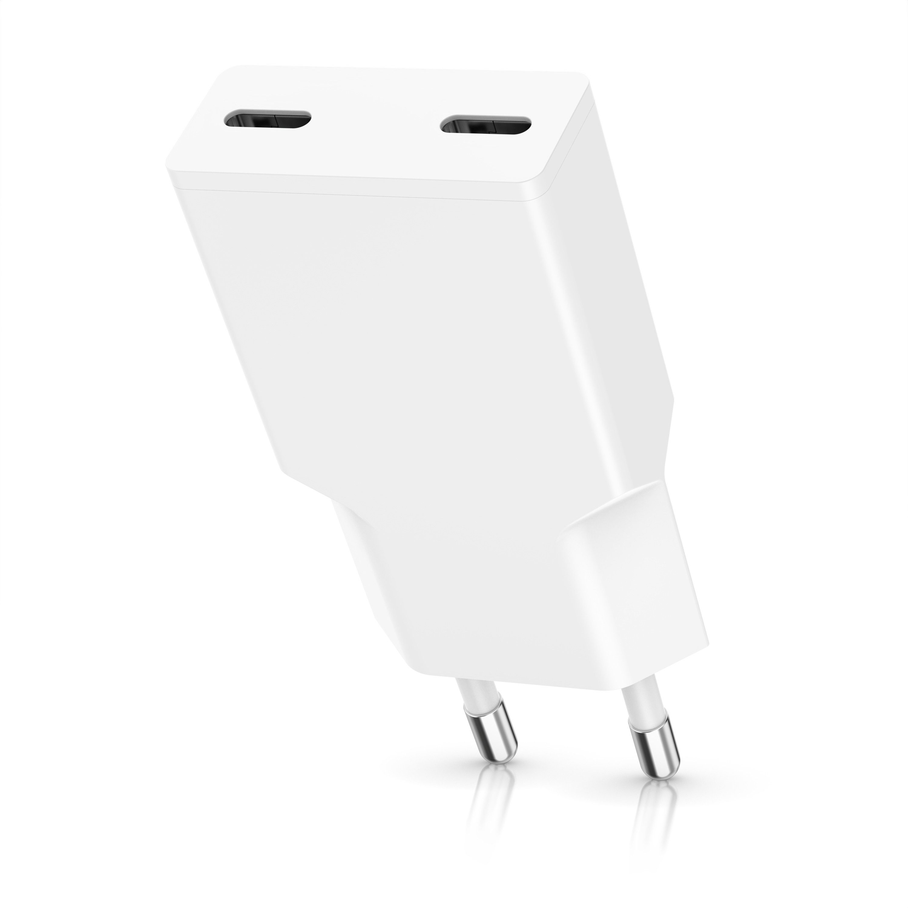 CSL Schnellladegerät 30 W, 2x USB-C, PD 3.0 & Quick Charge 3.0 USB-Ladegerät (1-tlg., Fast Charge, PPS, 2 Ports, kompakt, 100–240 V, 0,1 W Standby)