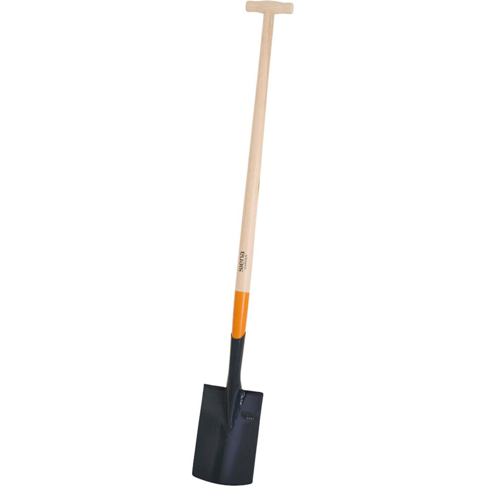 Siena Garden Spaten Damenspaten Gr.1 mit Stiel – Gartenspaten mit Eschenstiel anthrazit