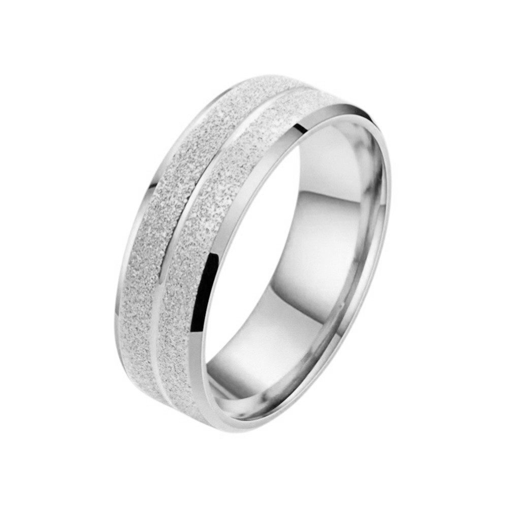 Taffstyle Fingerring Edelstahl Ring Matt Diamantiert sandgestrahlt mit Nut Unisex 8mm (Breiter Edelstahl Bandring 8mm Partnerring Geschenkidee für Männer und Frauen)