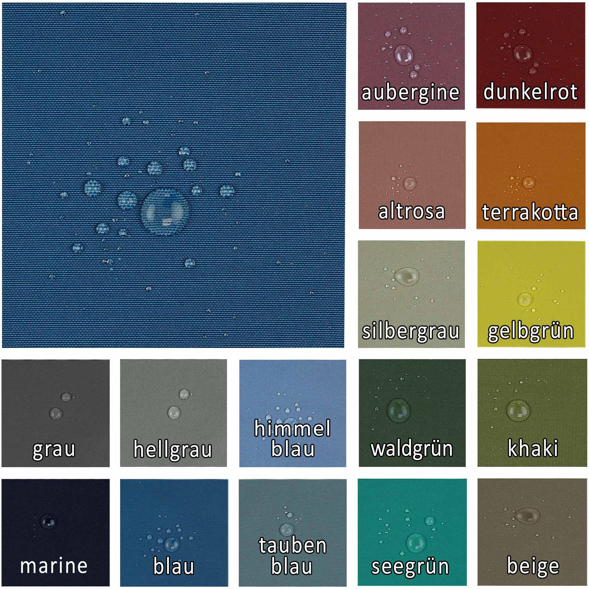 maDDma Stoff 0,5m Outdoorstoff wasserabweisend Polyester gummiert, 010 - grau