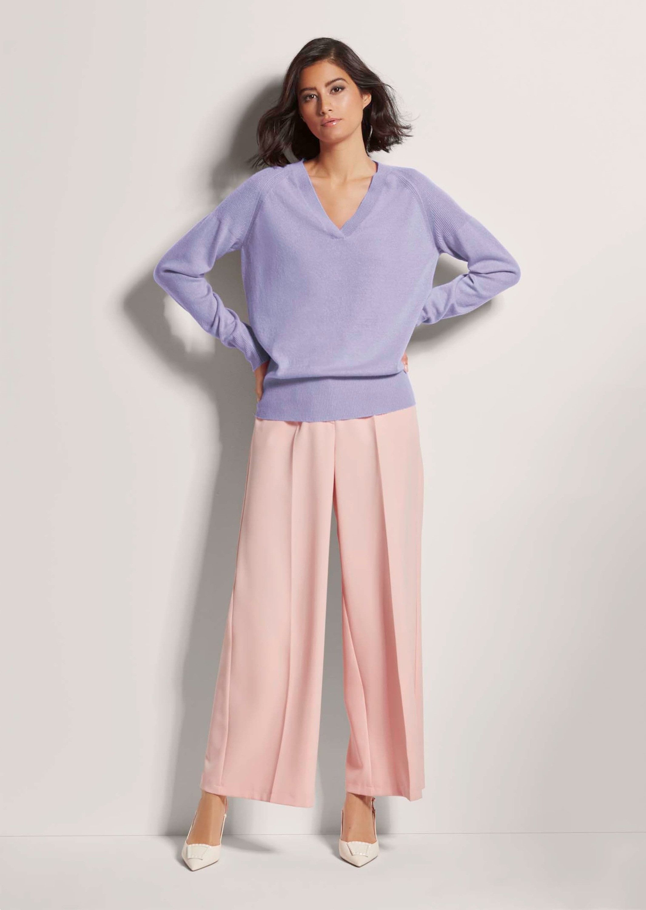 MADELEINE Strickpullover Kaschmirpullover mit V-Ausschnitt Langarm Strickpu günstig online kaufen