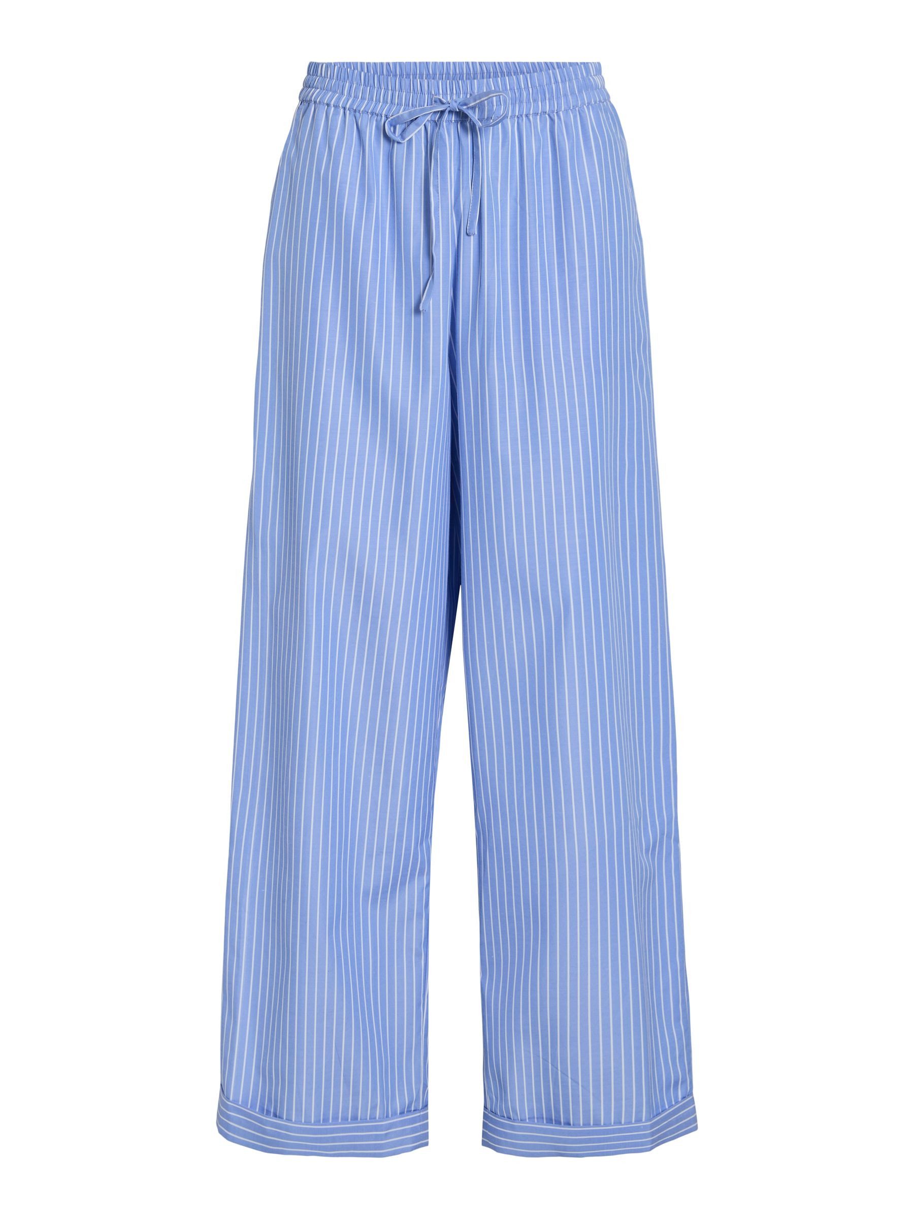 Vila Stoffhose Vertikale Nadelstreifen mit Tunnelzug und Bündchen VISTRIPED HW PANTS/KA