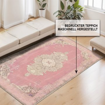 Teppich Lix Teppich mit Chenille-Druck, Waschbarer, Antibakteriell Teppich, Bamyum