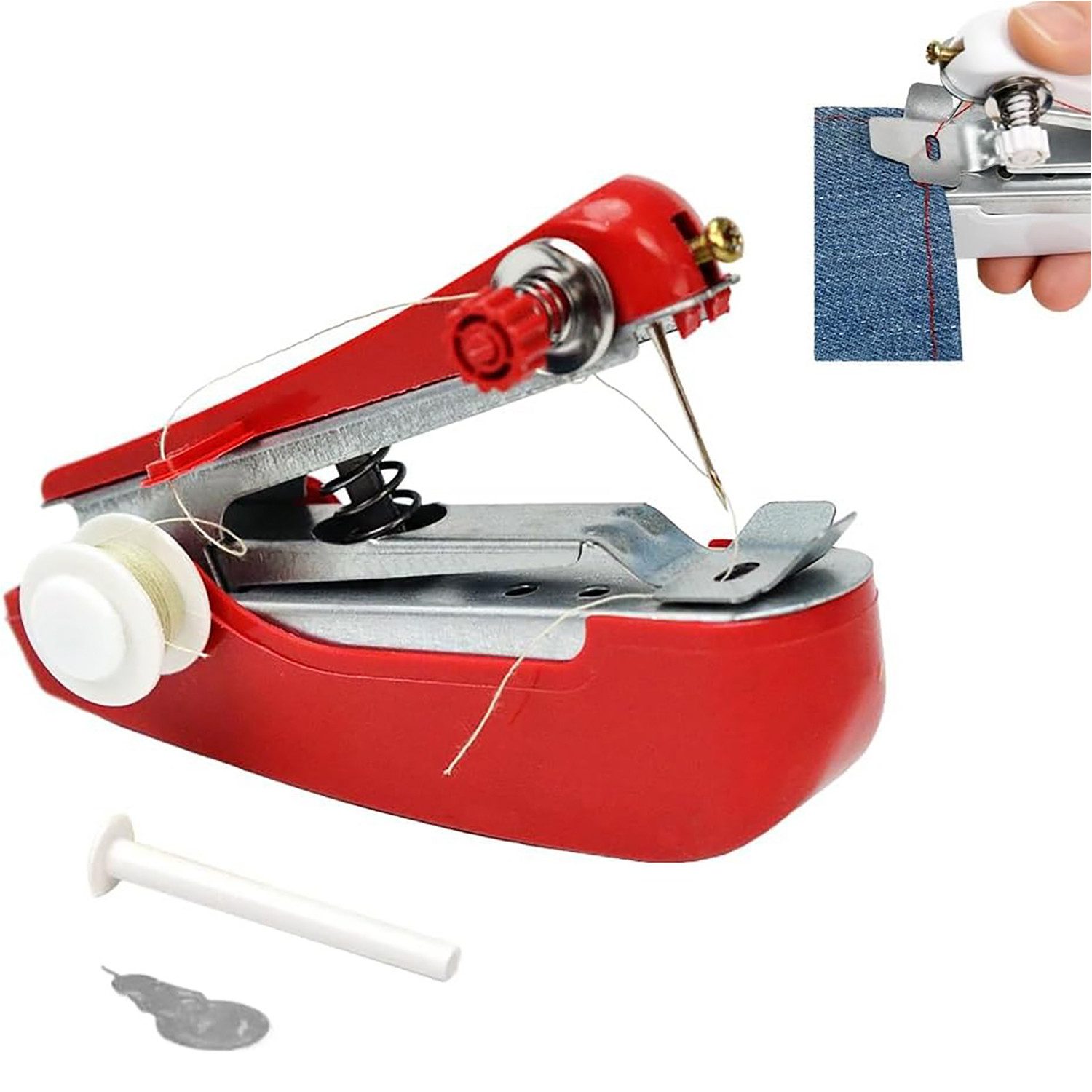 Refttenw Nähmaschine Handnähmaschine, Mini Nähmaschine, DIY Reisenutzung Haushalt