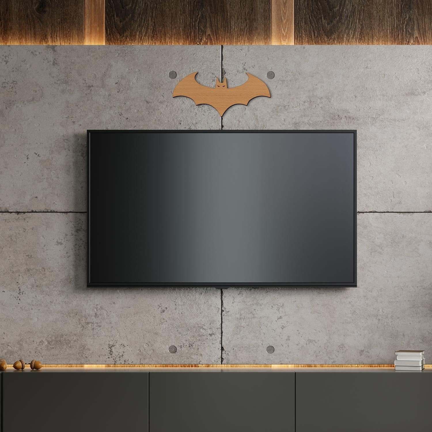 Namofactur LED Nachtlicht Fledermaus Nachtlicht Kinder Wandlampe Kinderzimmer I MDF Holz, LED fest integriert, Warmweiß