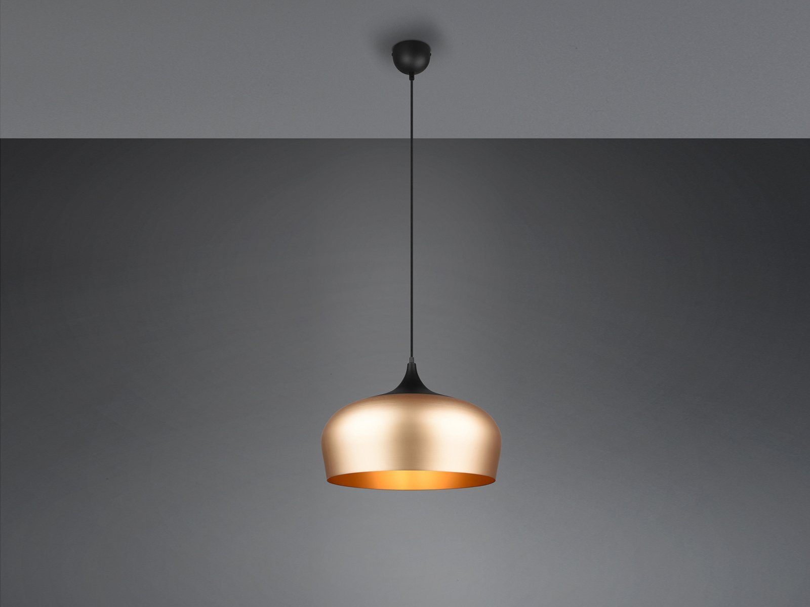 TRIO Leuchten LED Pendelleuchte, LED wechselbar, warmweiß, Esstisch-lampe modern über Kochinsel & Kücheninsel Gold-en, Ø45cm