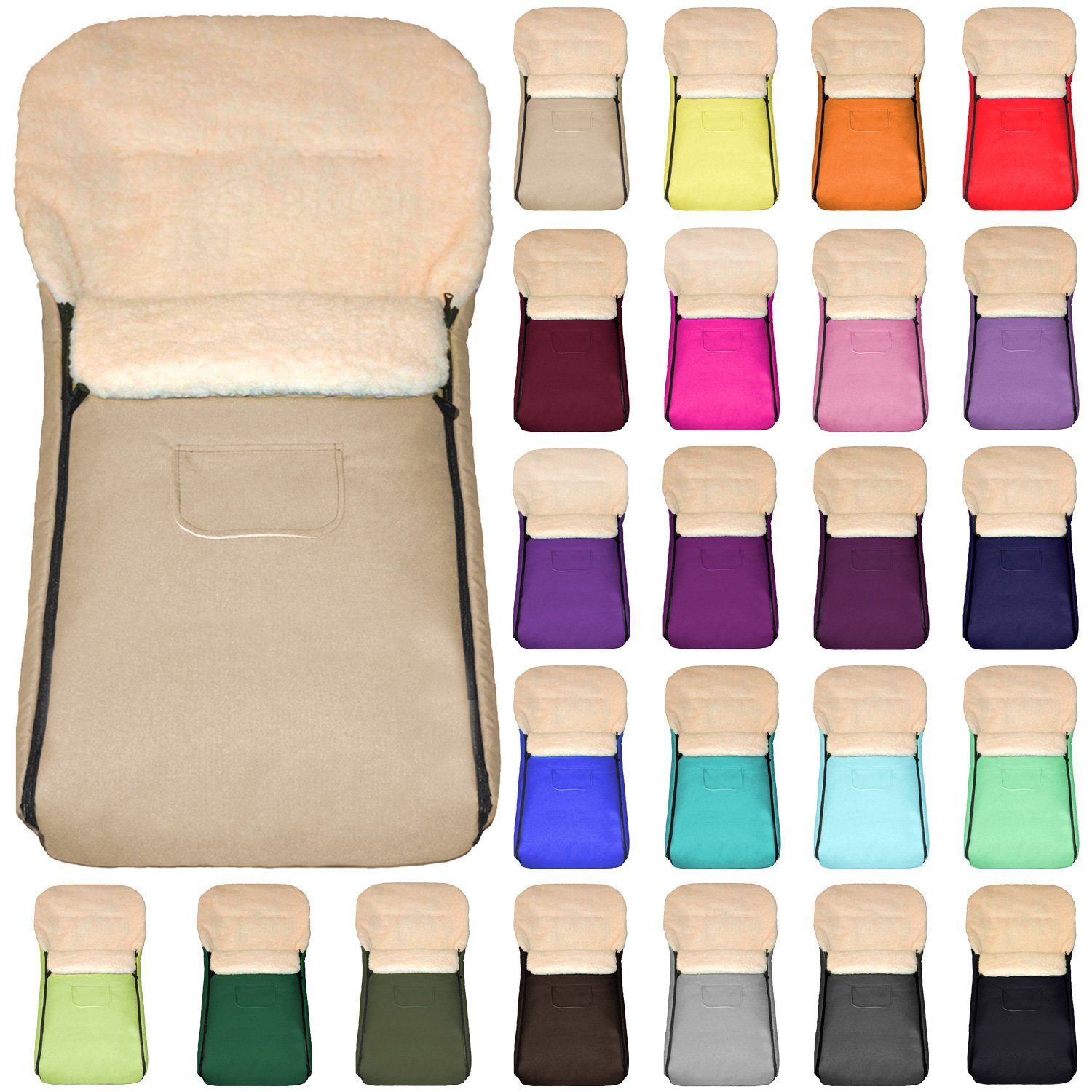 Baby-Joy Fußsack KAI XL 105cm Lammwolle Winterfußsack Thermo Babyfußsack 6 Mon - 3 Jahr, Wetterfest, Thermo-warm und Ultraweich – Bild 4 von 5