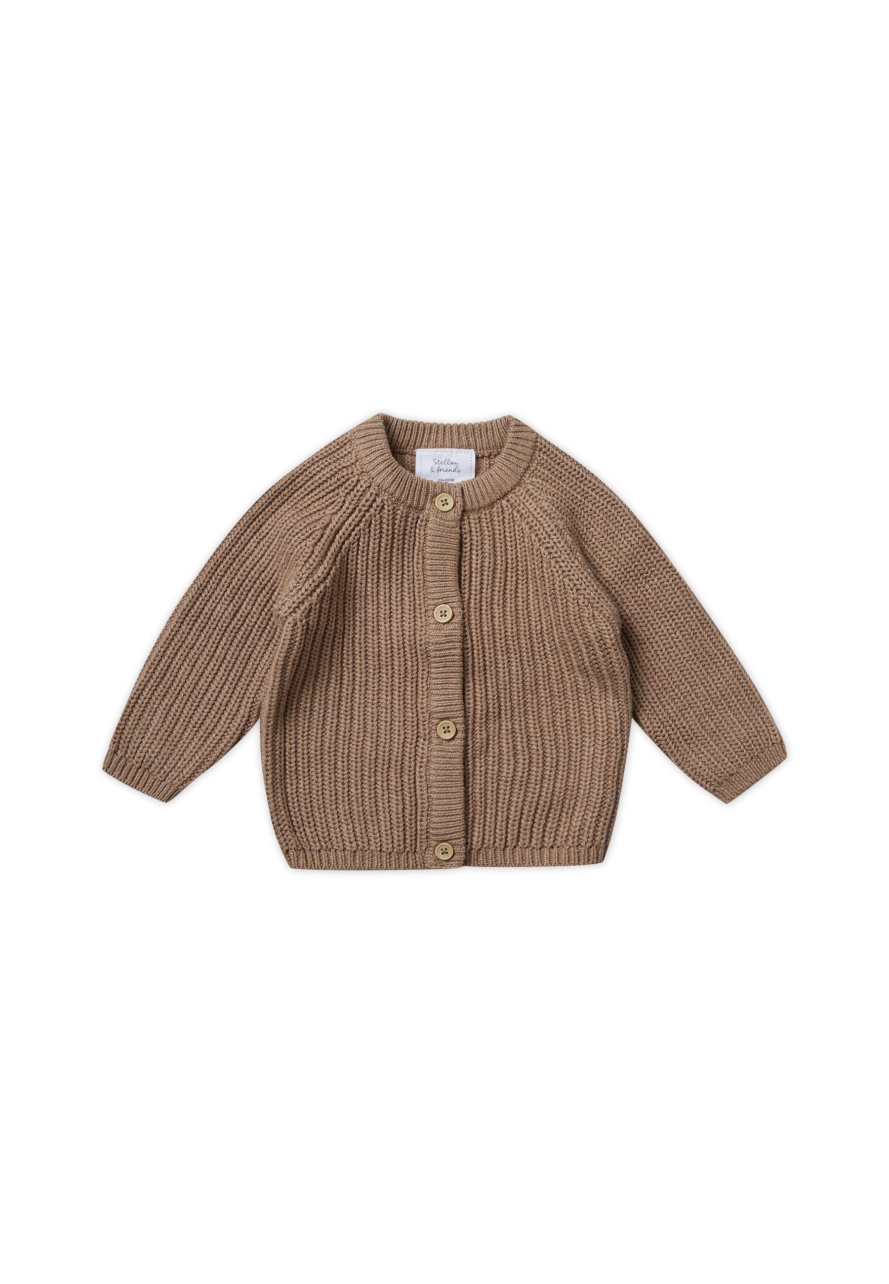 Stellou & friends Strickjacke Gerippte Strickjacke camel