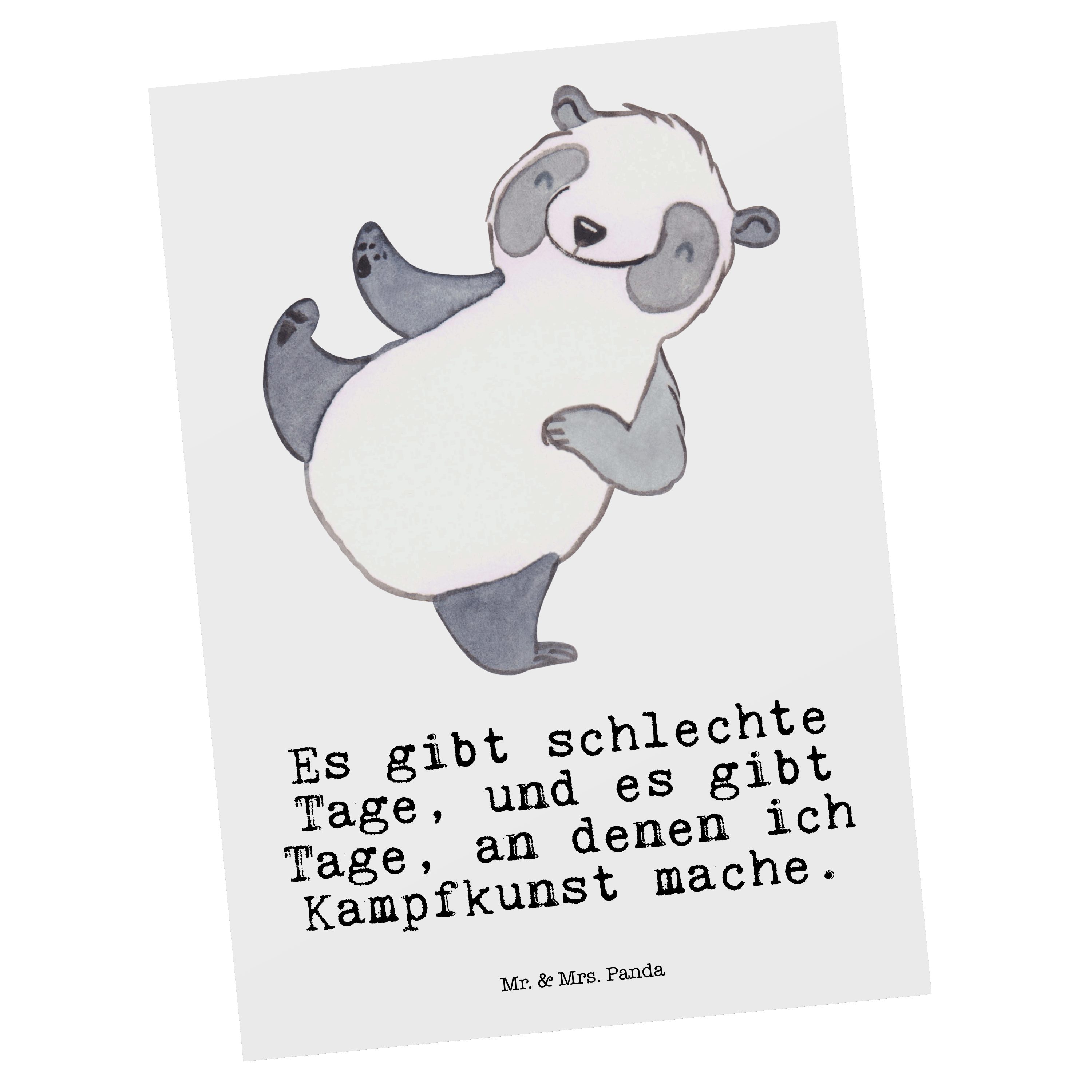 Mr. & Mrs. Panda Postkarte Panda Kampfkunst Tage - Weiß - Geschenk, Sportart, Karte, Schenken, G