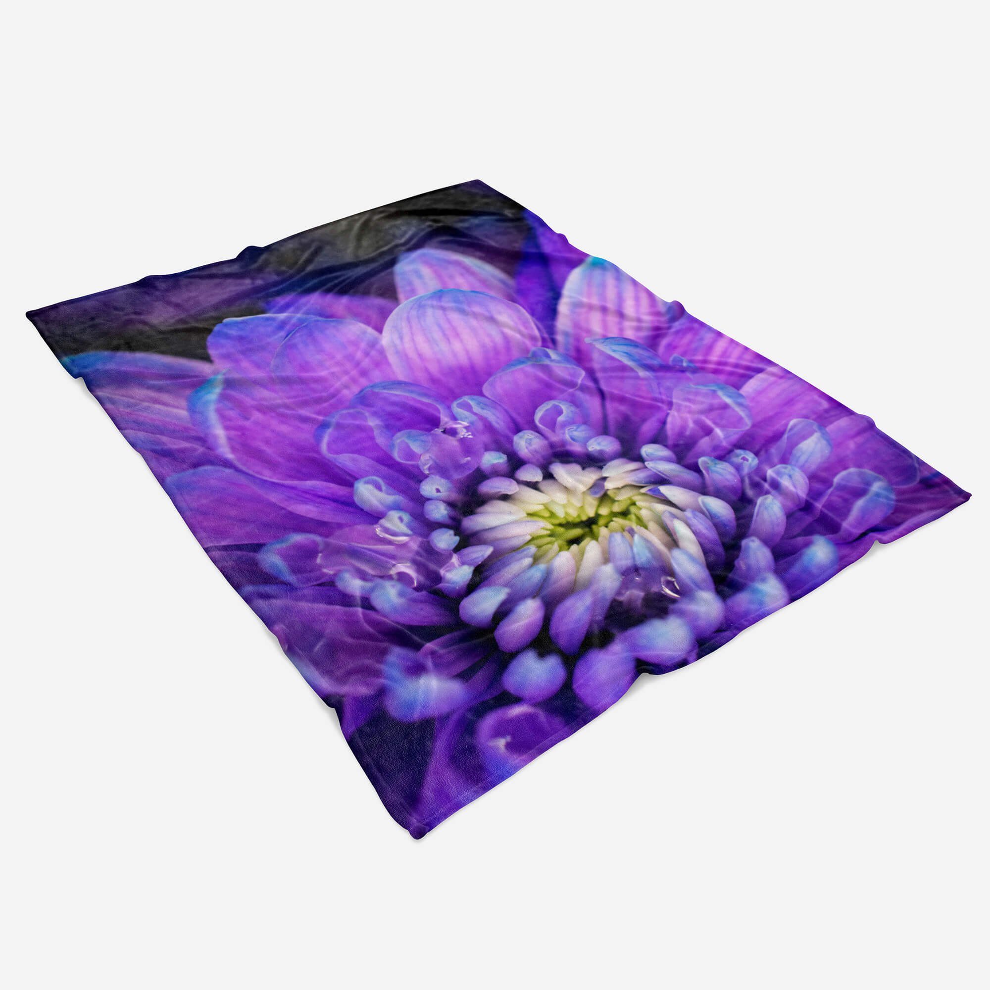 Sinus Blüte (1-St), Handtücher Fotomotiv Handtuch Blume Art Makrof, Baumwolle-Polyester-Mix Saunatuch Strandhandtuch Kuscheldecke Handtuch mit