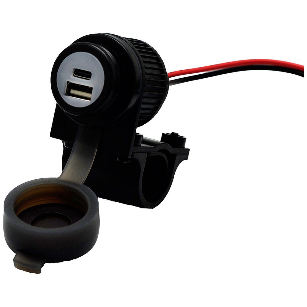 Albrecht Kfz-Relais Albrecht Motorrad Duo USB A+C Steckdose QC3.0 12-24 Volt Belastbarkeit
