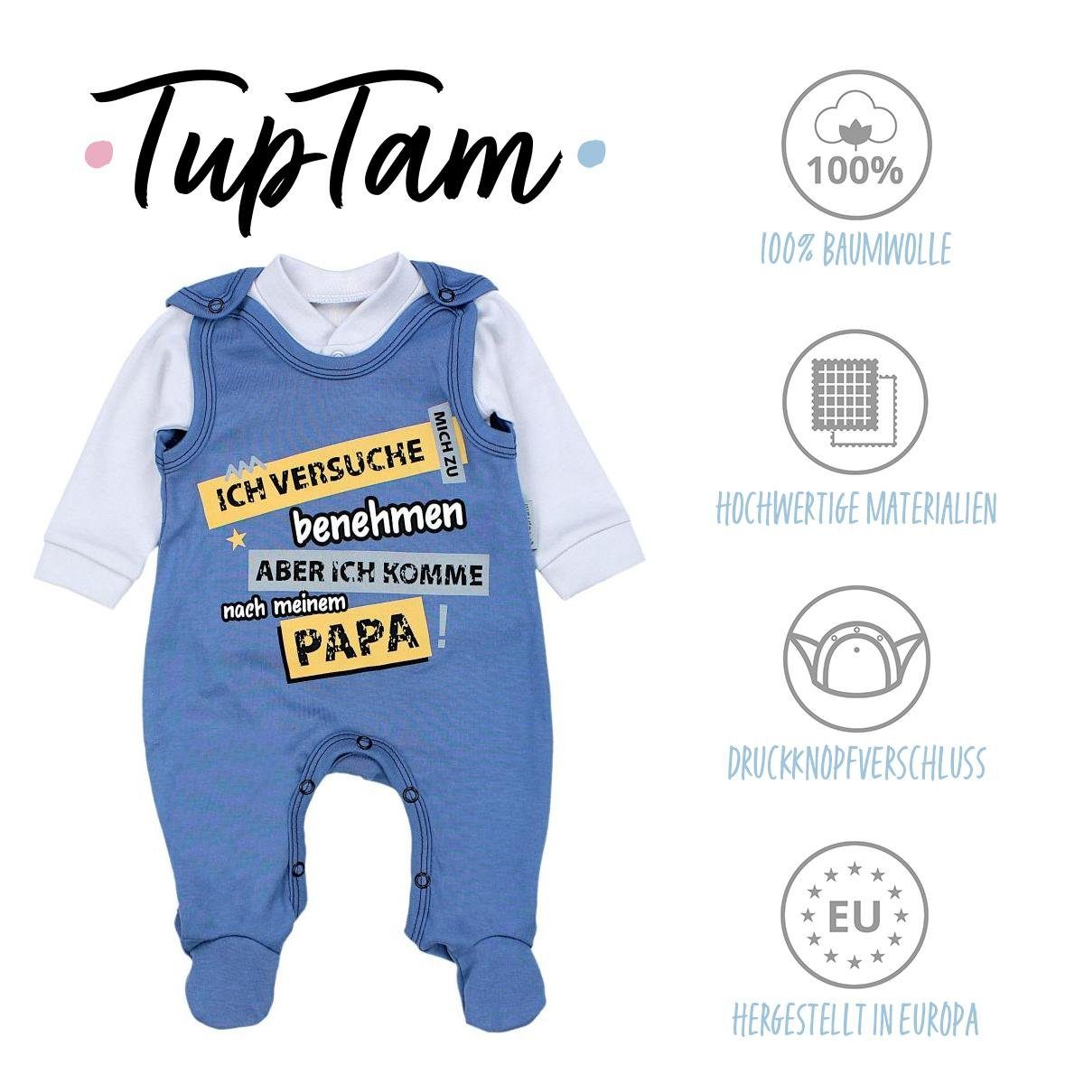 TupTam Erstausstattungspaket TupTam Unisex zu Jeansblau benehmen... Mamas versuche Ich Baby & Papas Set Schatz Spruch Strampler / mich