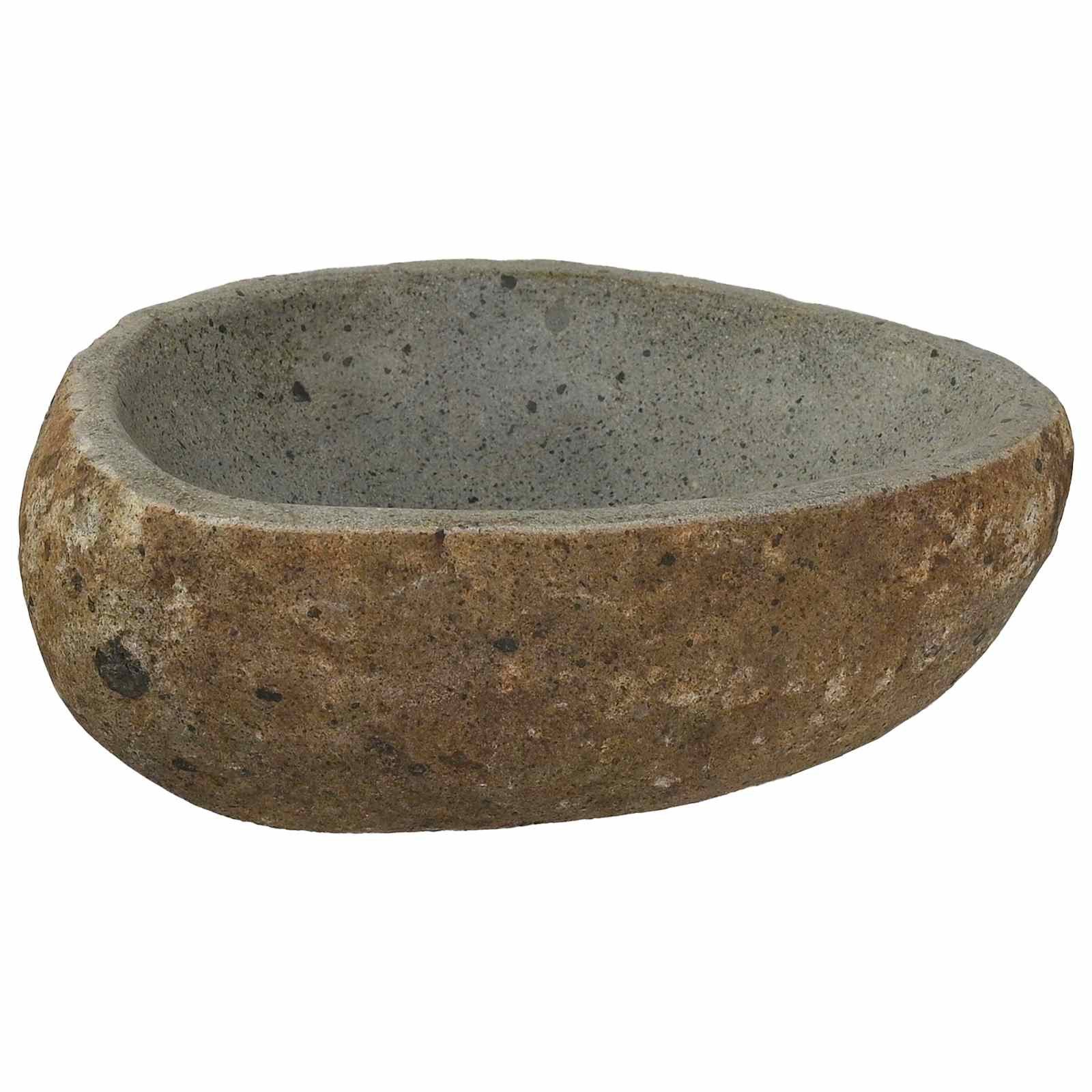 vidaXL Waschbecken Flusssteinwaschbecken Hellgrau (30-37) x (25-30) x 12 cm (1-St)