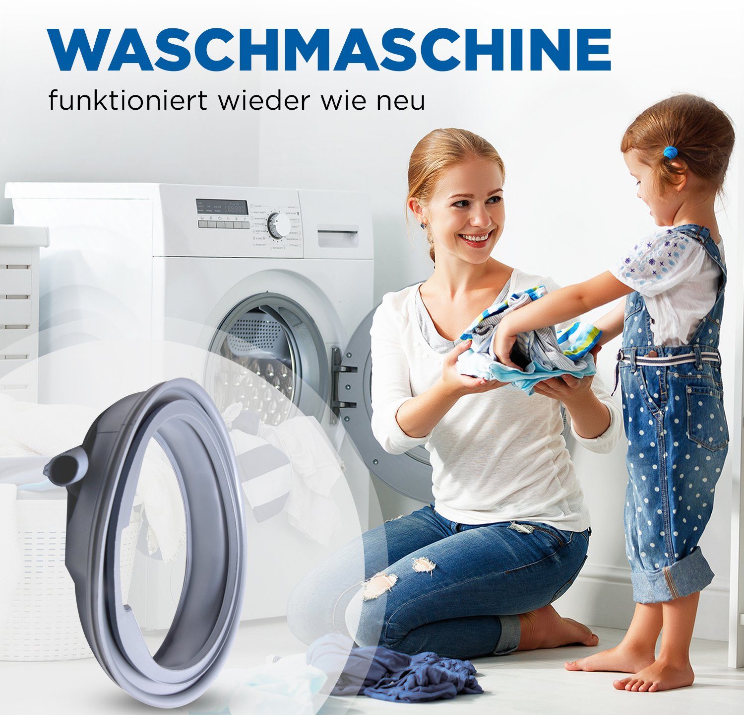 3 Waschmaschine VIOKS mit 00686004, Entwässerung Bosch Löchern für zur Türmanschette Ersatz für Türdichtband