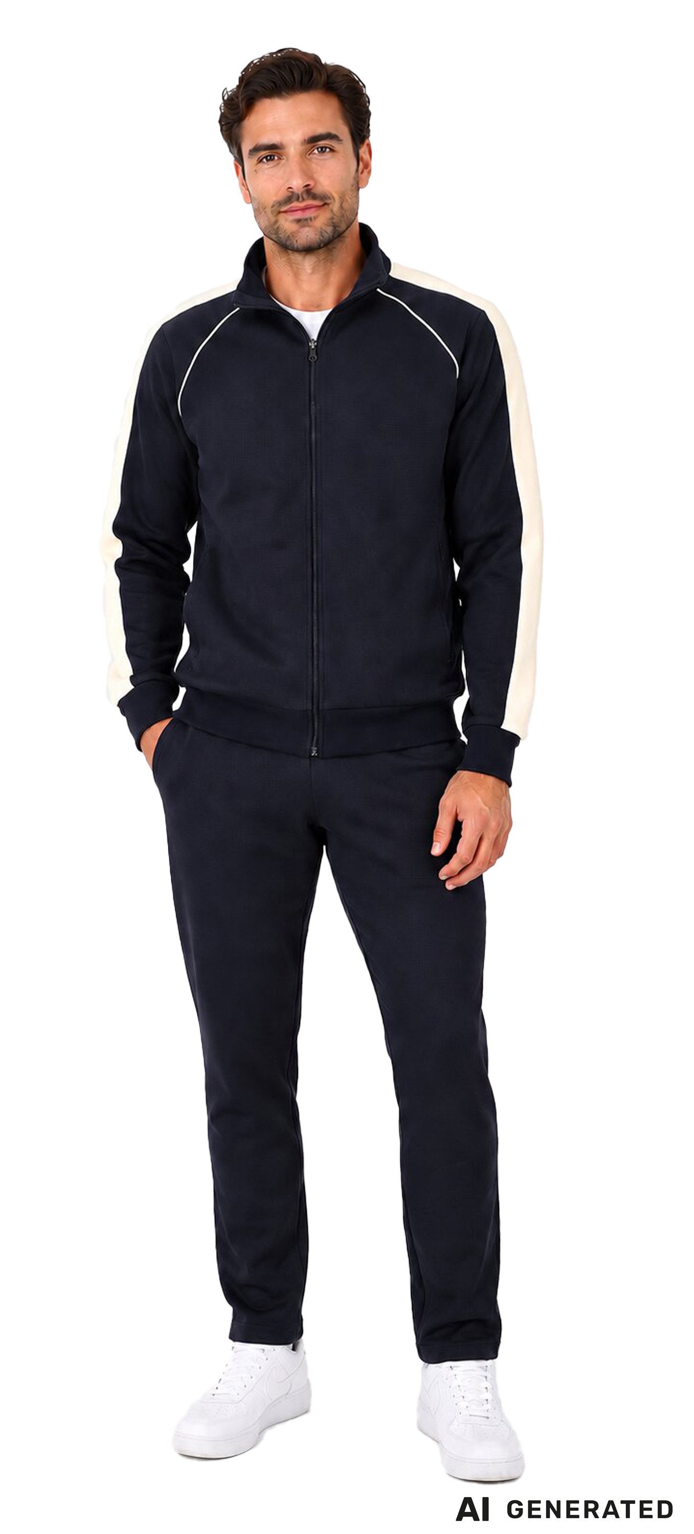 Herbold Sportswear Freizeitanzug Herbold Freizeitanzug Kuranzug Jogginganzug marine (2-tlg., Jacke und Hose), Herren Freizeit- Kuranzug mit feinem Waffelmuster