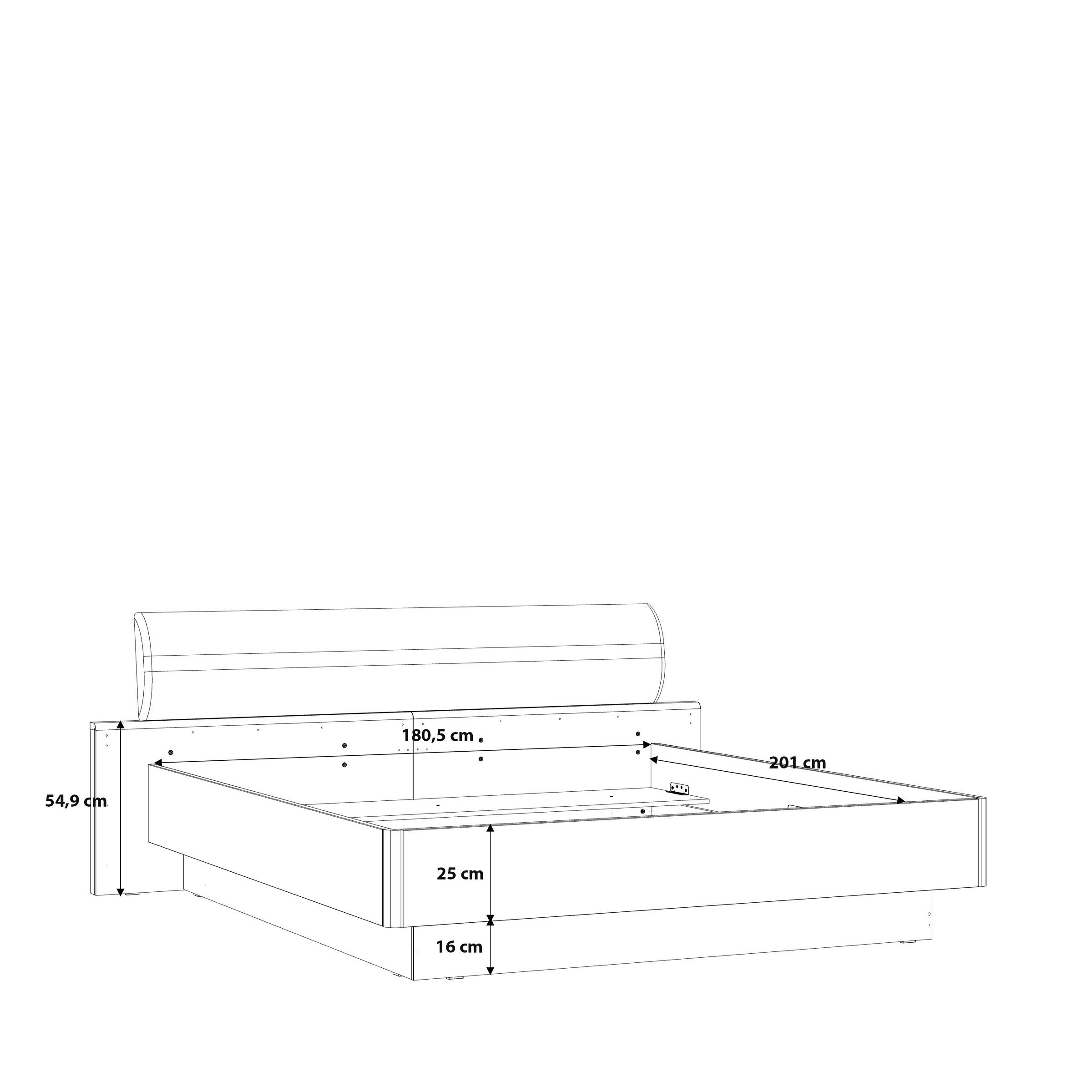 freiraum Bett Jacky, Script-Schlammeiche B/H/T ca. 219,8x90,2x212,3cm