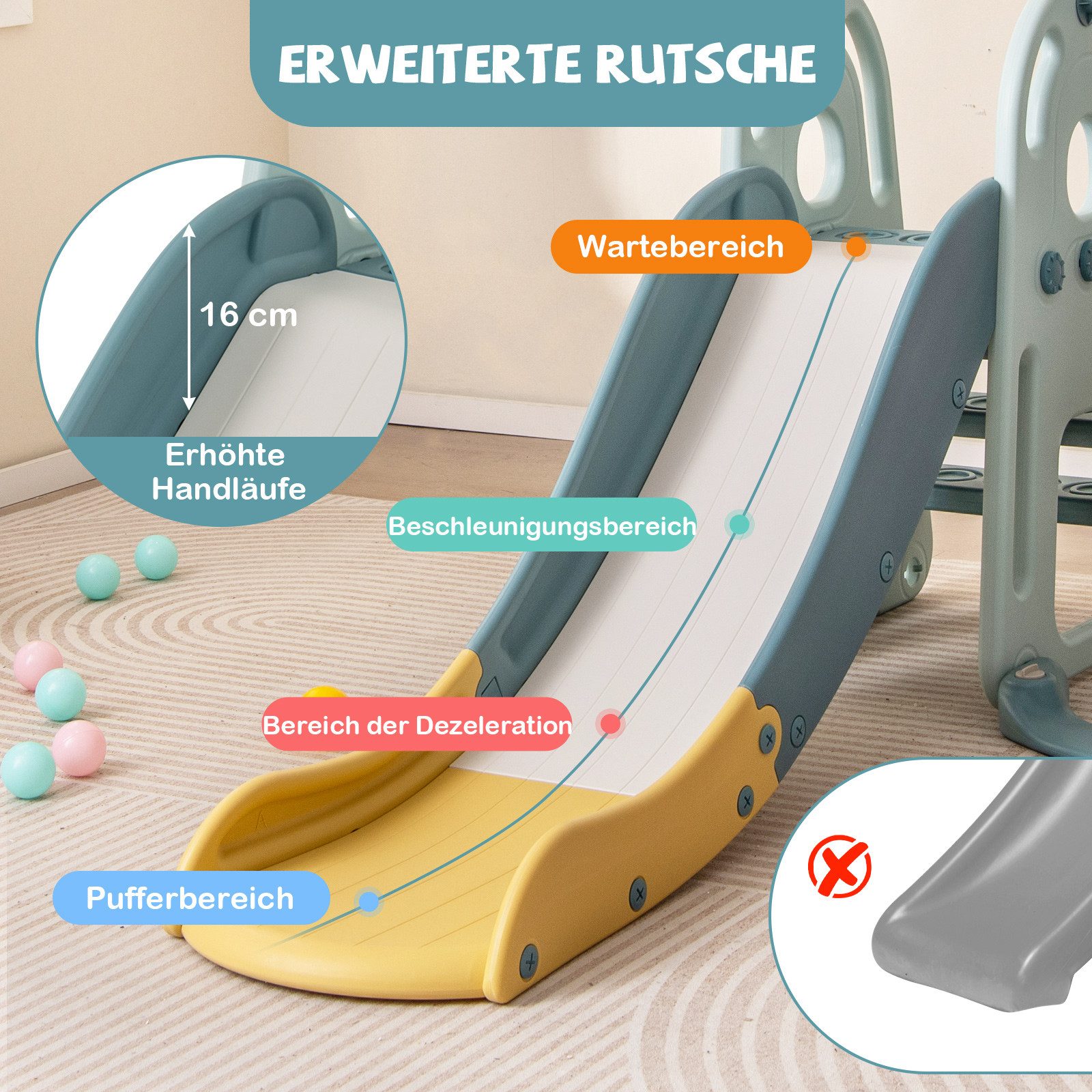 COSTWAY Rutsche, 4 in 1 Schaukel günstig online kaufen