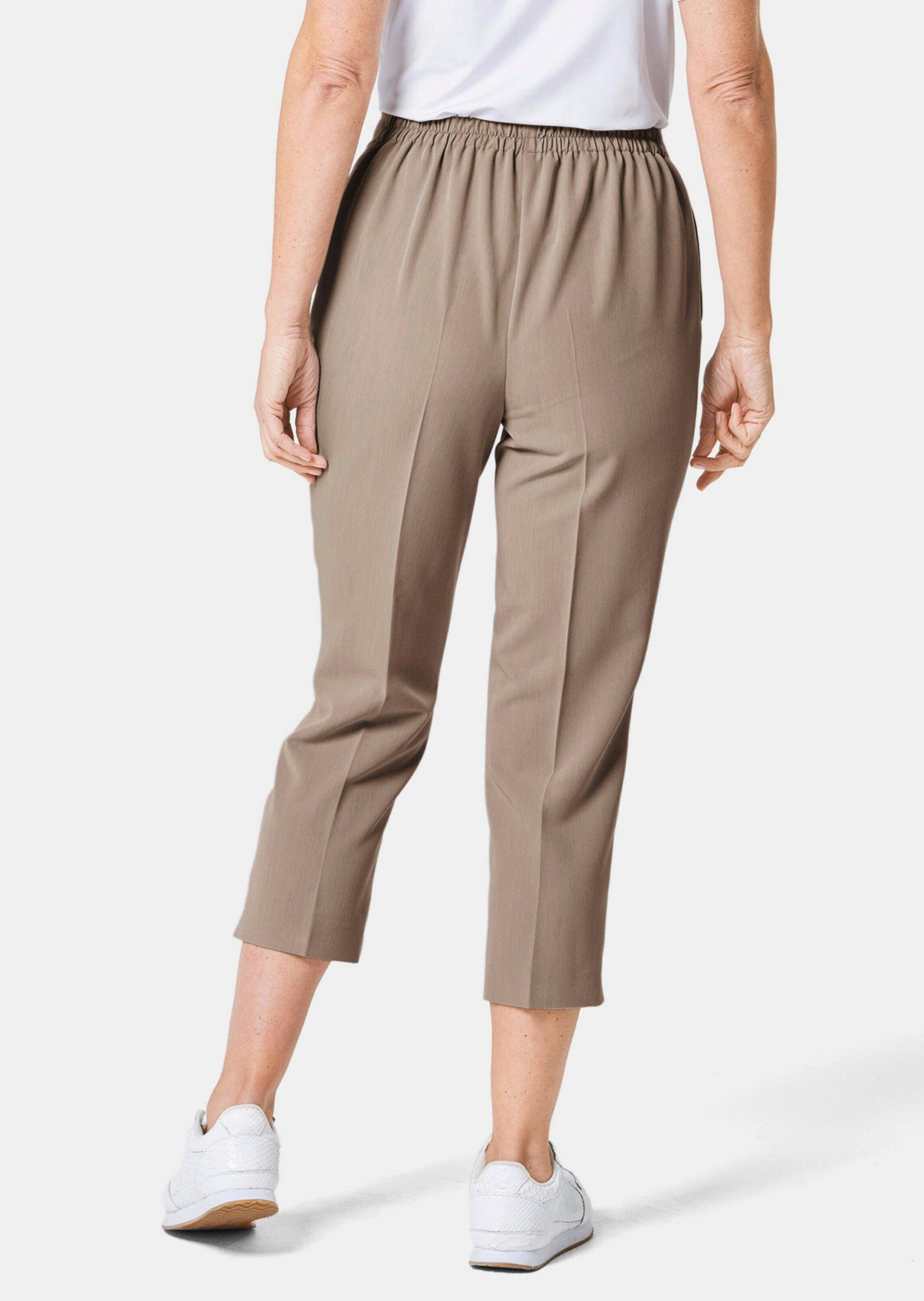 GOLDNER 7/8-Caprijeans Kurzgröße: Schlupfhose Martha, bi-elastisch, 3/4 Uni-Optik, elastischer Bund, moderner Schnitt