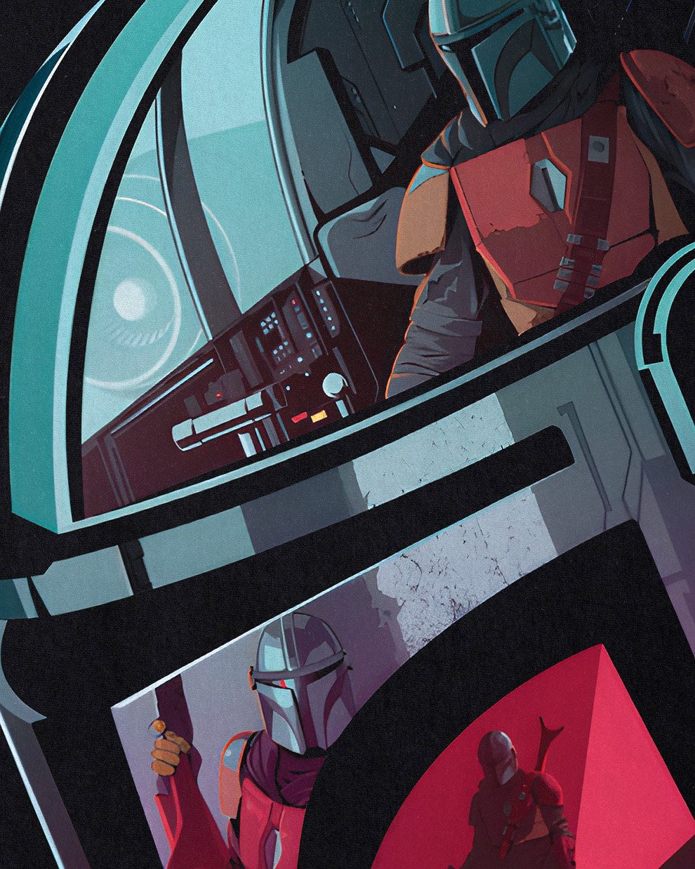 style3 T-Shirt Hunter Reflection yoda star the mandalorian wars günstig online kaufen