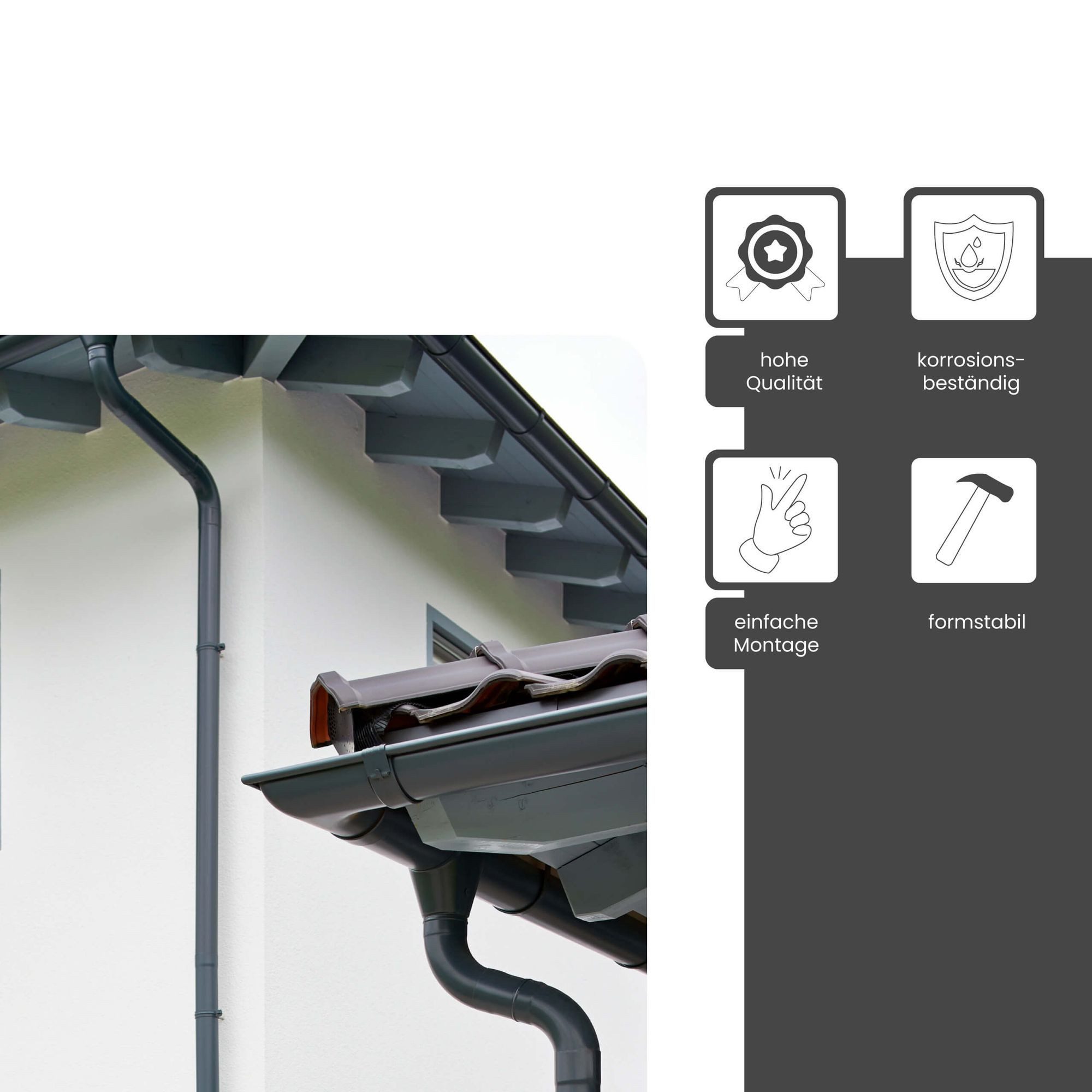 Zambelli Dachrinne RG250, Zink Dachrinne Komplettset Gartenhaus, Carport, Terrasse, 1 Dachseite, 1-St., 8 teilig /250mm 2m Kupferbraun ohne Löten, für Dachfläche bis ca. 70m²