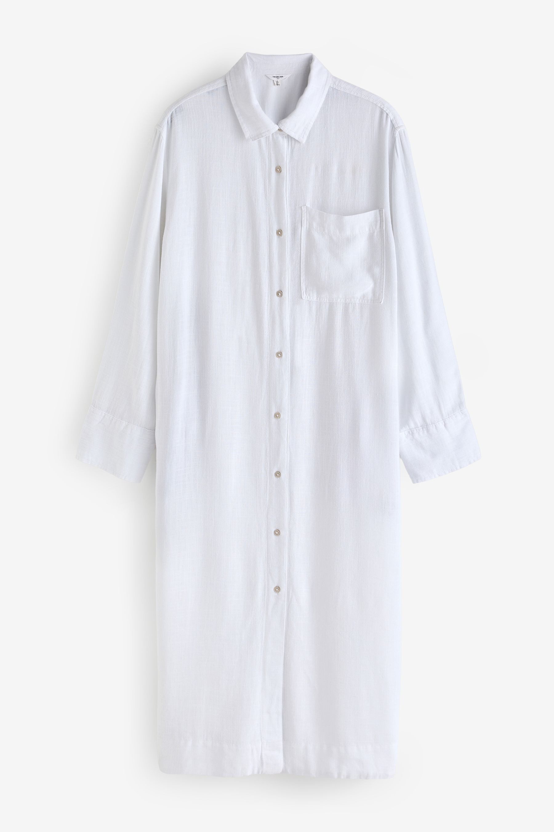 Next Midikleid Midi-Hemdkleid mit Leinen, Kurzgröße günstig online kaufen