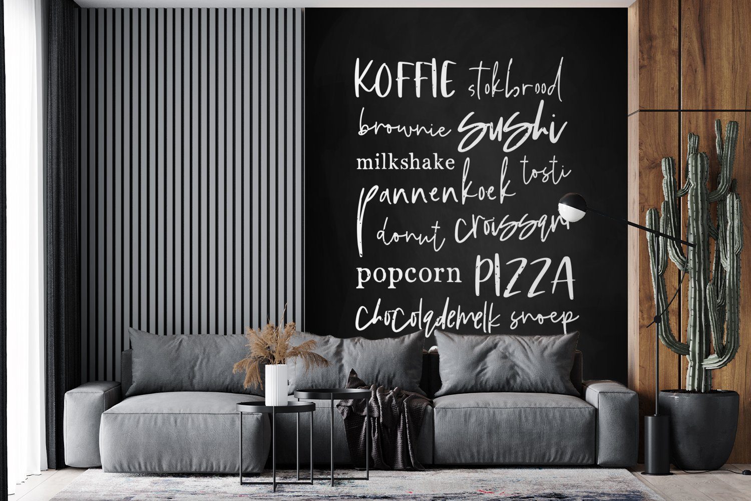 MuchoWow Fototapete Lebensmittel - Montagefertig Wandtapete bedruckt, für Wohnzimmer, Tapete Matt, Vinyl Küche, (4 St)