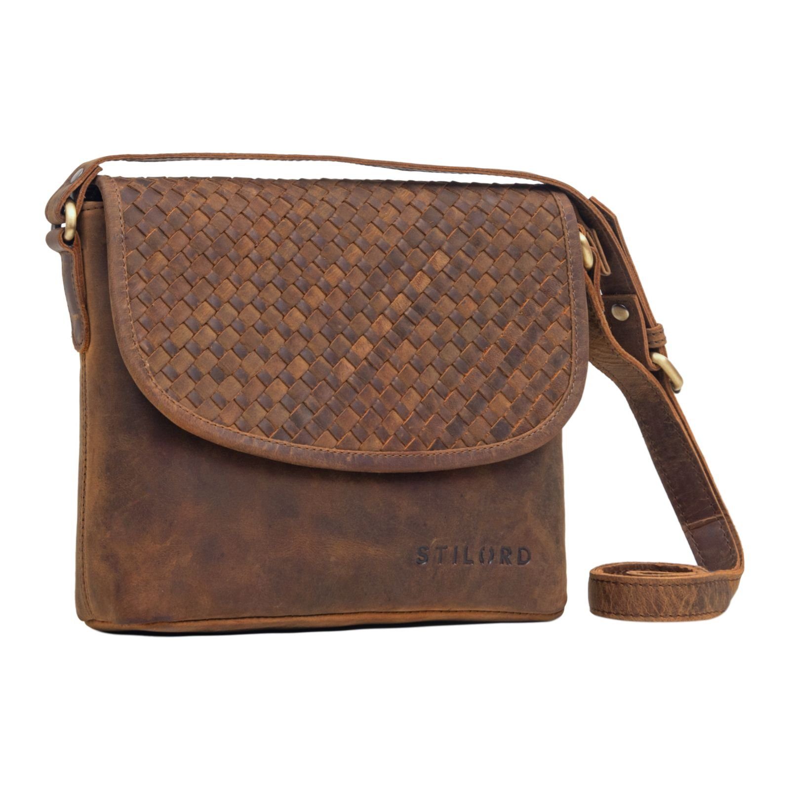 STILORD Handtasche "Nika" Crossbody Bag Damen Leder geflochten