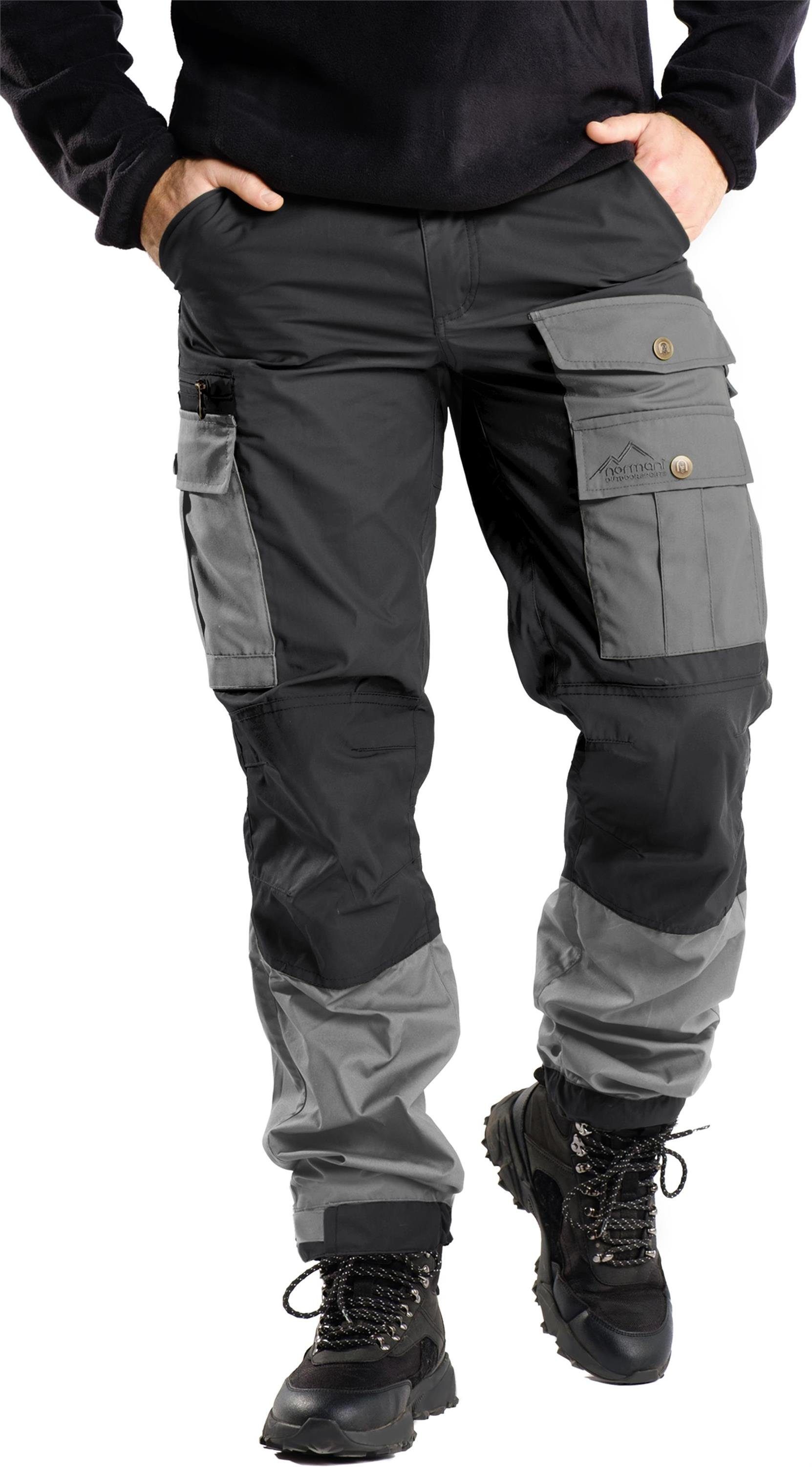 Wachsbeschichtete - Herren Grau/Anthrazit Outdoorhose Wanderhose normani Funktionshose Outdoorhose