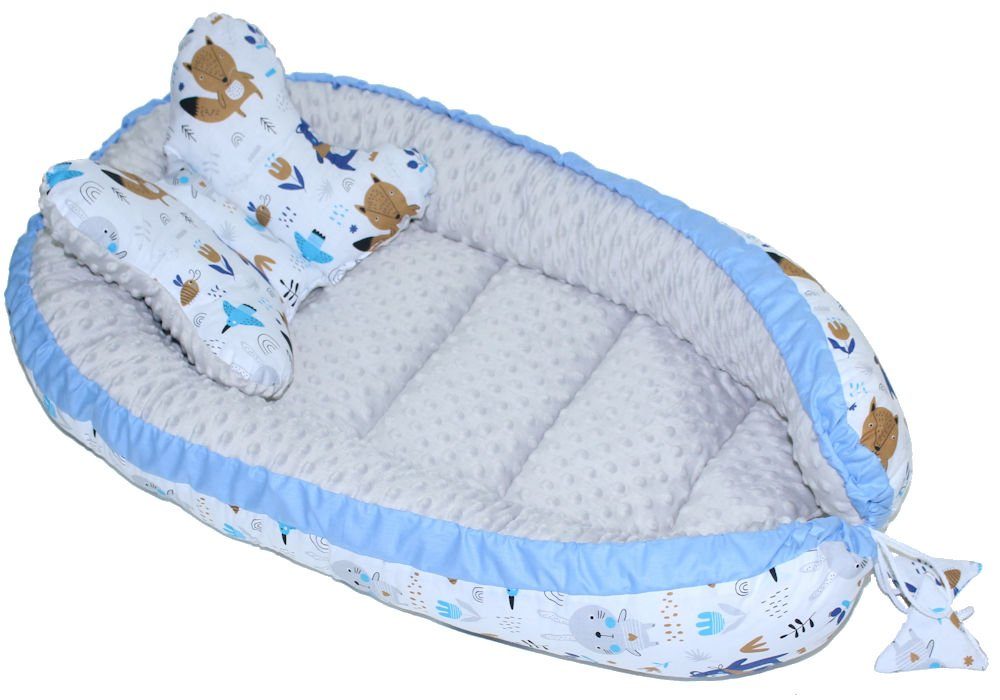 Primawela Bettnestchen Baby MINKY Nestchen Kokon Kuschelnest Kissen Decke Schmetterlingkissen