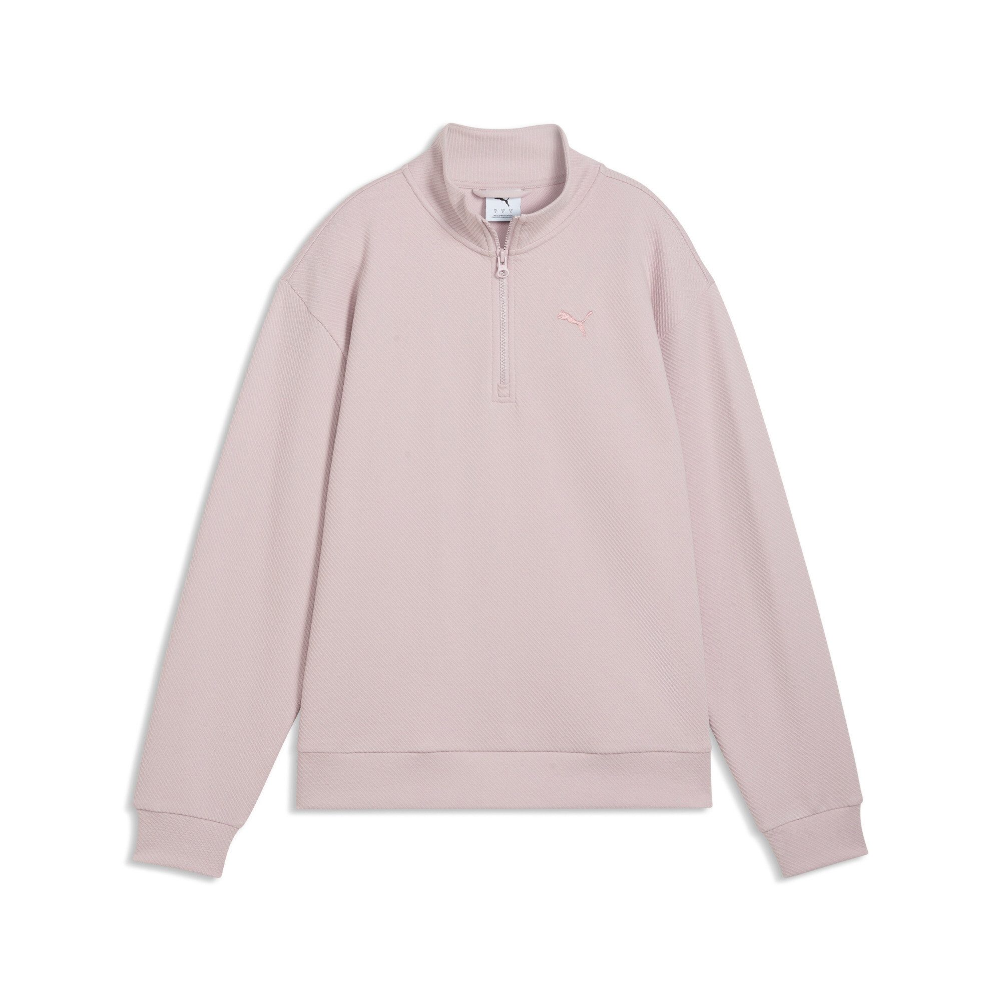 PUMA Langarmshirt ESS ELEVATED STANDARD HALF-ZIP mit sportlichem Stil, unifarbenes Design, ohne Kapuze, normale Länge