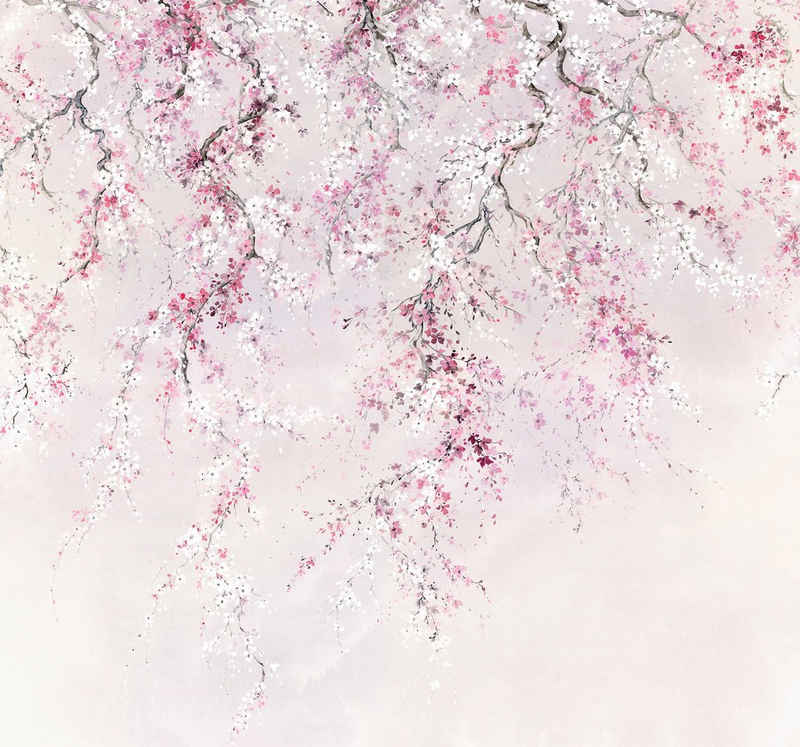 Komar Fototapete »Vliestapete Kirschblüten«, glatt, bedruckt, geblümt, floral, realistisch, 300 x 280 cm