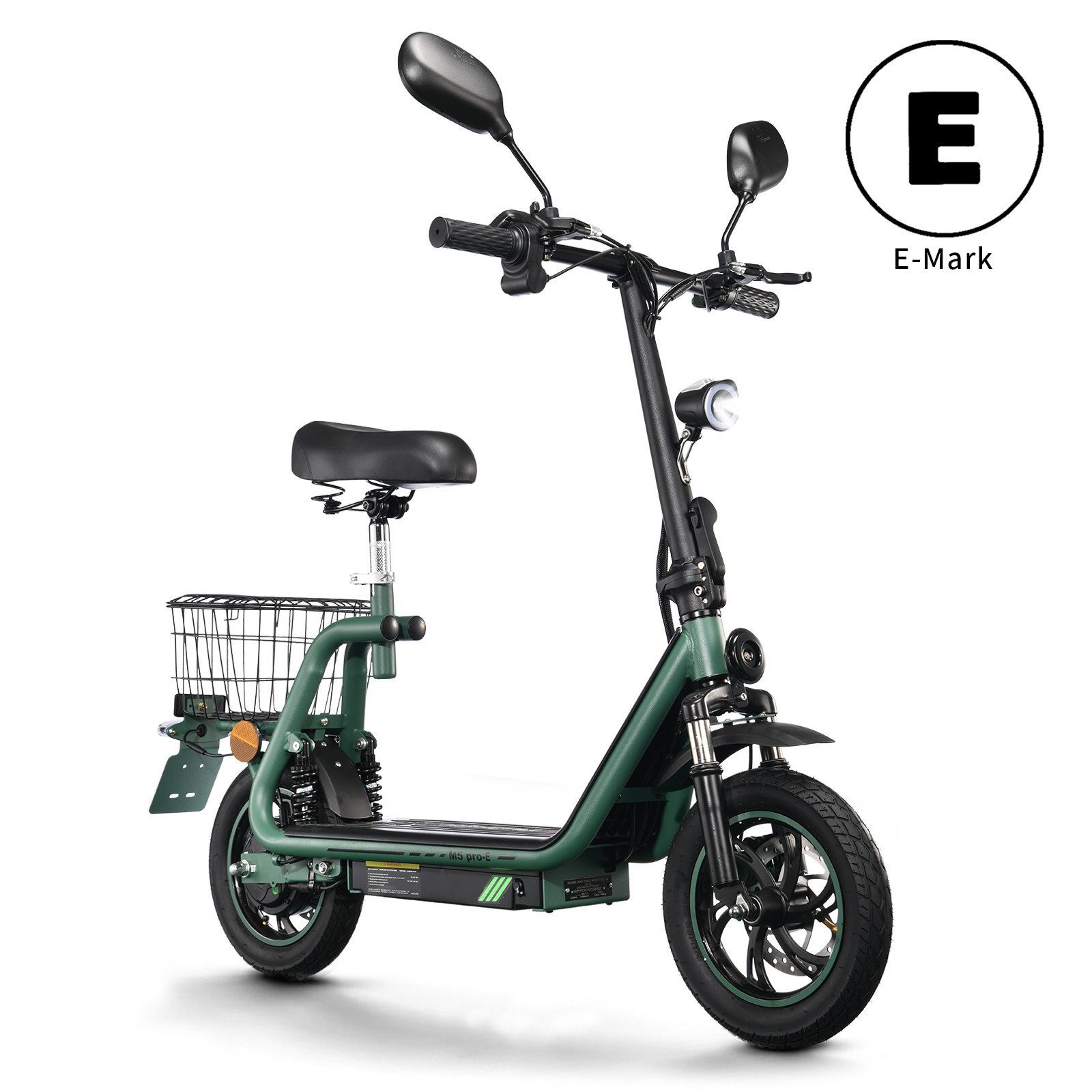 E-Motorroller M5 PRO-E EEC zertifizierter Elektroroller mit Sitz und hinterem Korb