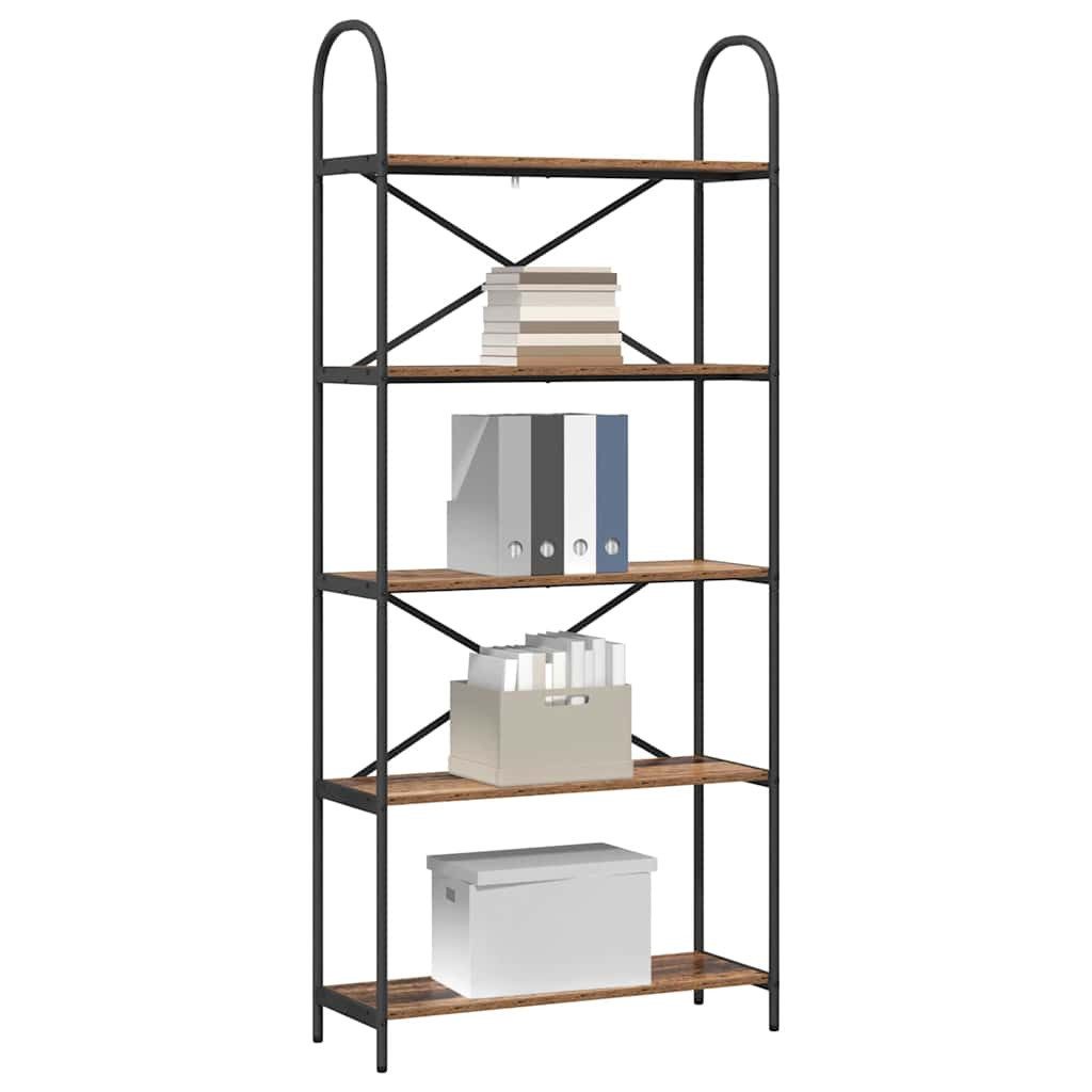 furnicato Bücherregal 80 x 30 x 183 cm Altholz, Stabiles Standregal mit 5 Ebenen für dein Wohnzimmer oder Büro