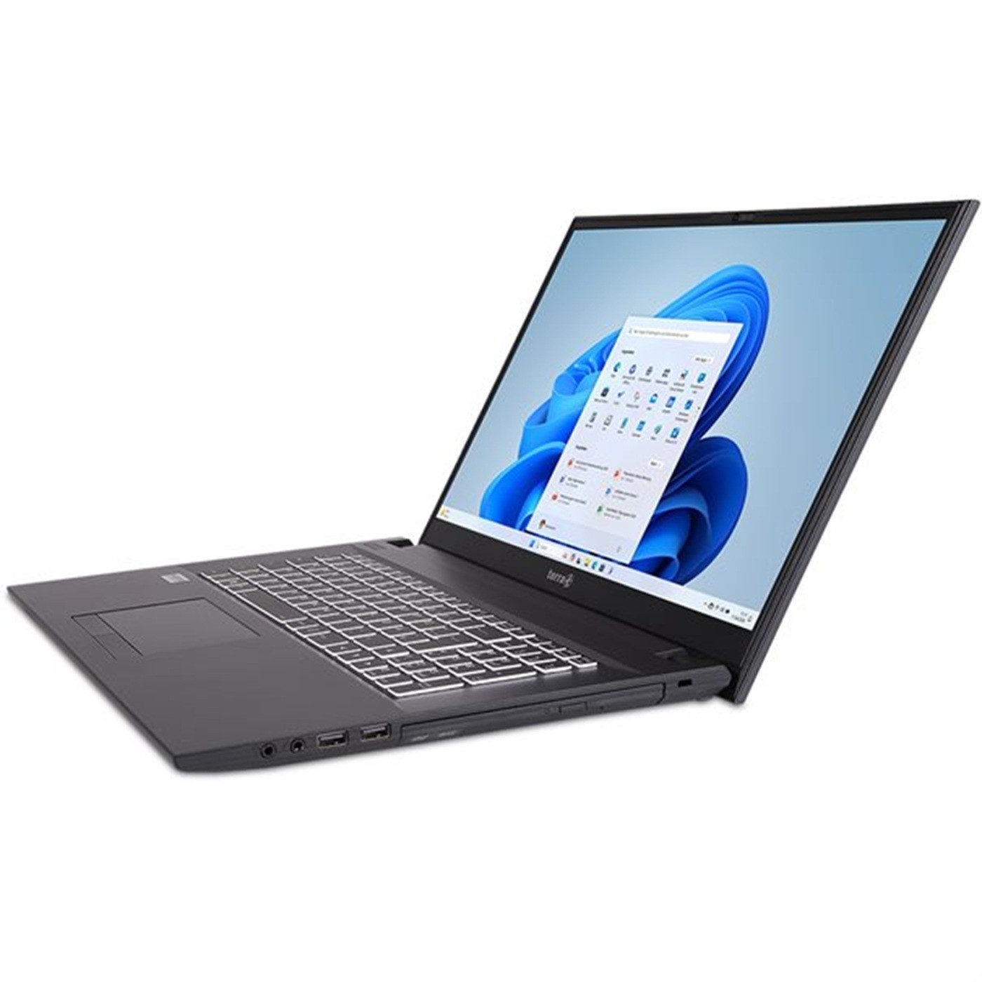 TERRA TERRA MOBILE 1716R – Intel Core i3-1315U – 17,3" Windows 11 Home Business-Notebook (Intel Intel Core i3 i3-1315U, 8 GB, 500 GB SSD, Windows 11 Home, DVD-Laufwerk, beleuchtete Tastatur)