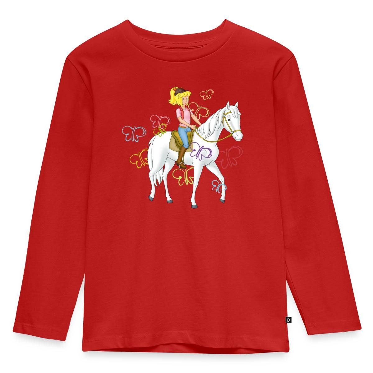 Spreadshirt T-Shirt Bibi Und Tina Bibi Reitet Auf Stute Sabrina Kinder Premium Langarmshir (1-tlg)