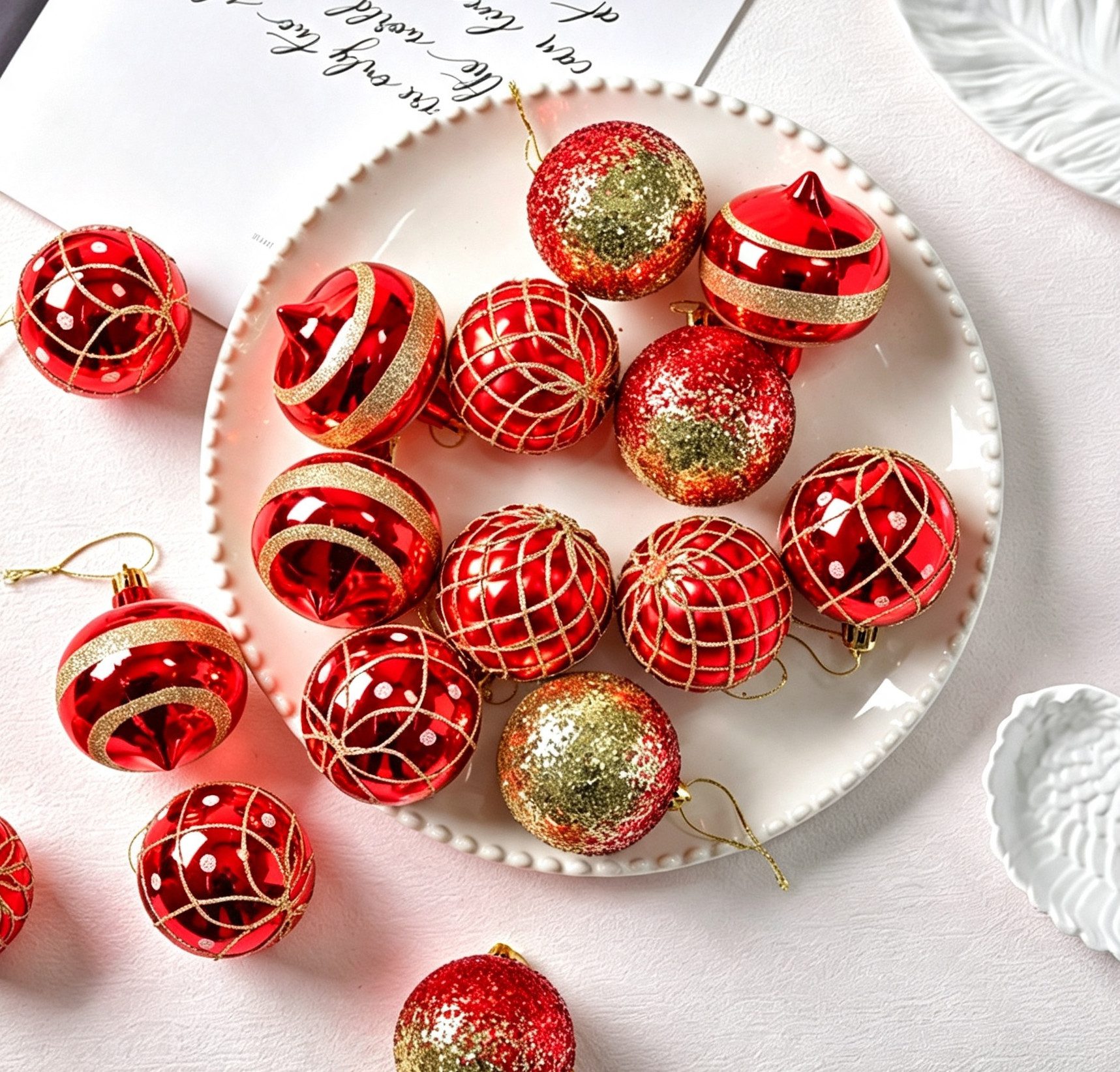 Bomiclss Weihnachtsbaumkugel 16-teiliges Weihnachtskugel-Set, Christbaumkugeln zum Aufhängen, ideal für Weihnachtsbaumdekoration und festliche Weihnachtsfeiern