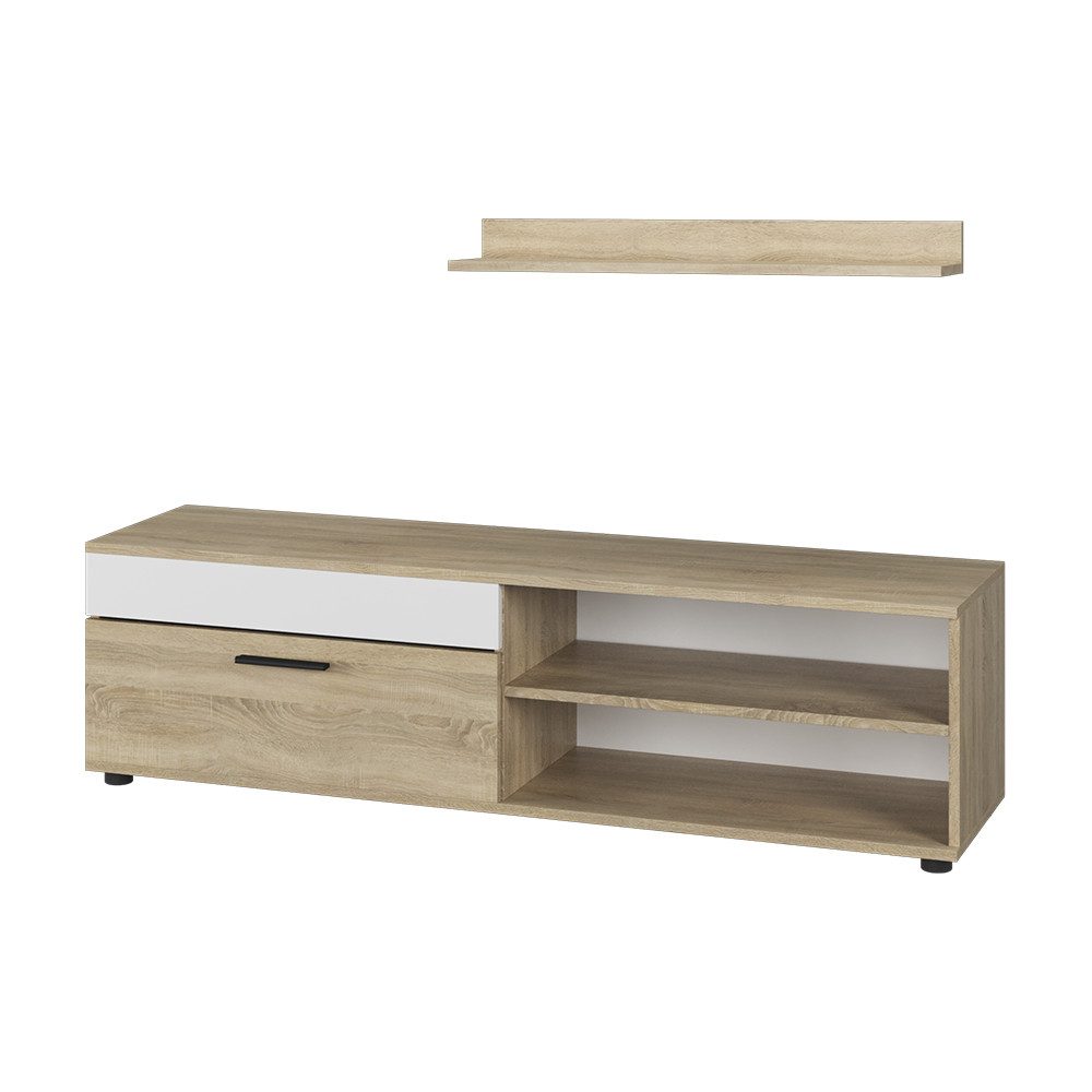 Vicco Wohnwand Berno, Sonoma/Weiß, mit 1 günstig online kaufen