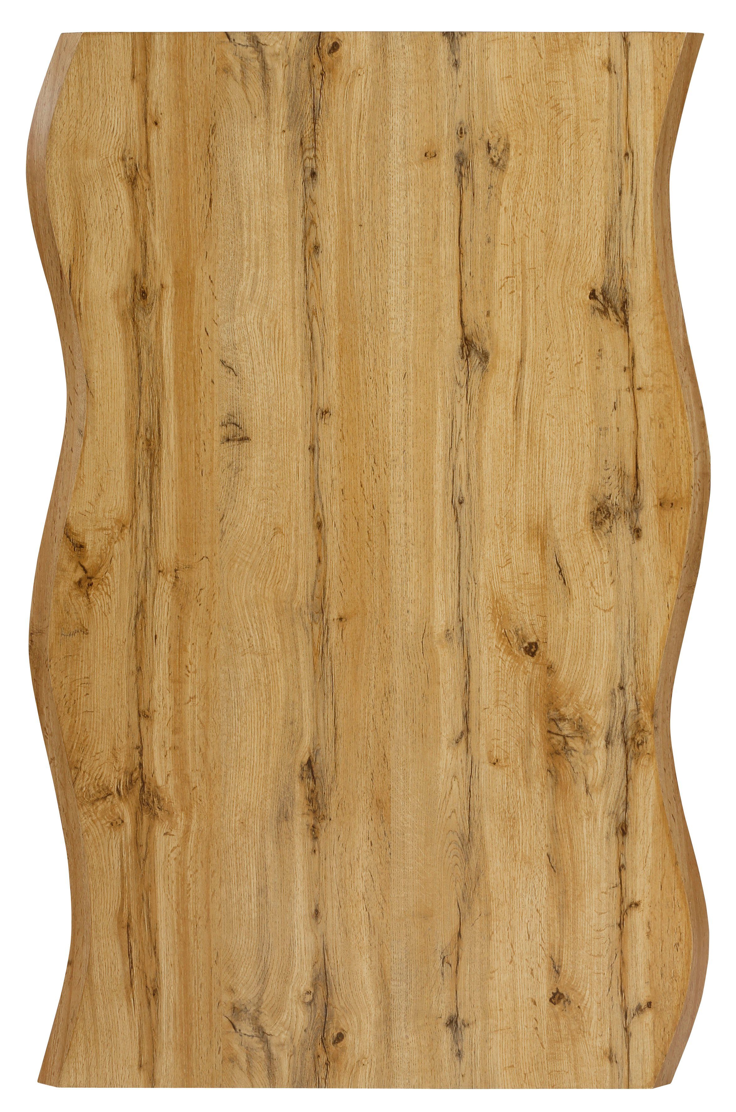 HELA Esstisch GISELLE Baumkantentisch, Küchentisch, TOPSELLER! OTTOs Choice, Kufengestell Metall, Industrial Design, 140 - 200 cm Breite, 2 Farben