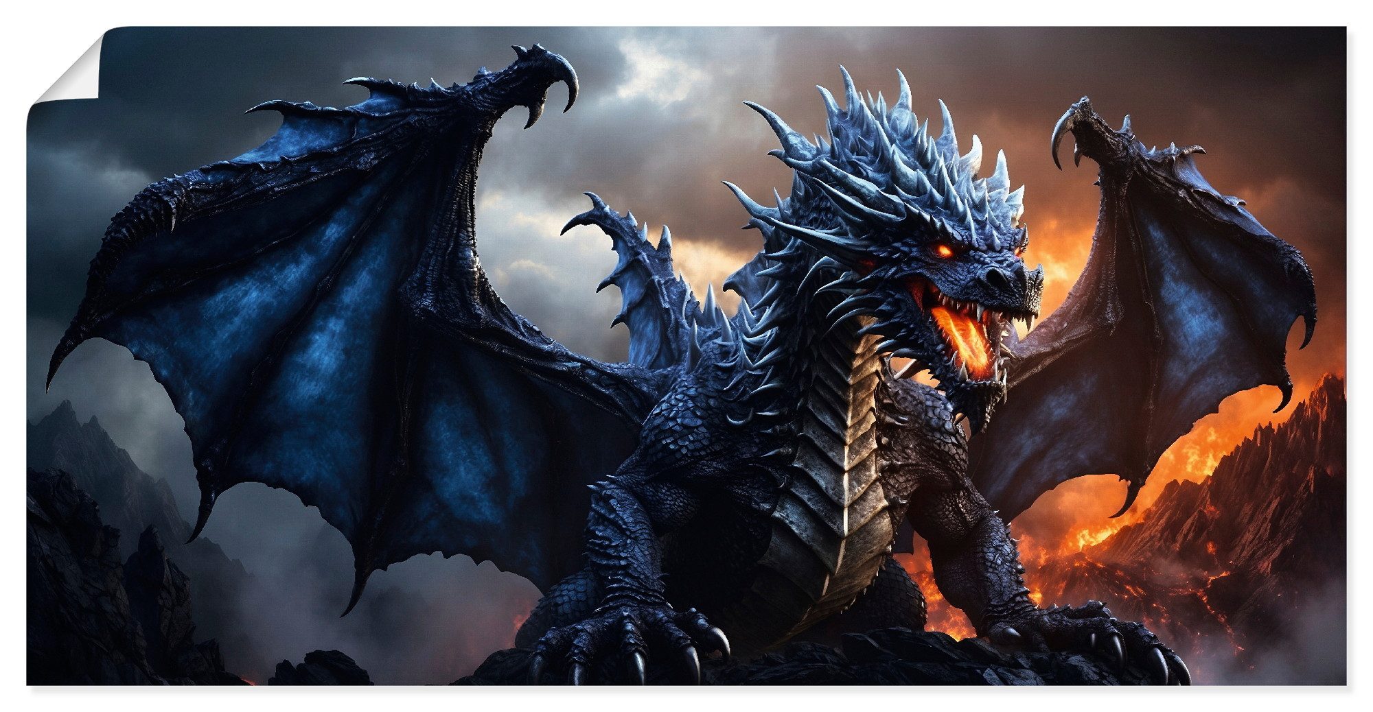 Artland Wandbild Im Reich des Drachen IX, klassische Fantasie (1 St), als Alubild, Leinwandbild, Poster, Wandaufkleber in verschied. Größen