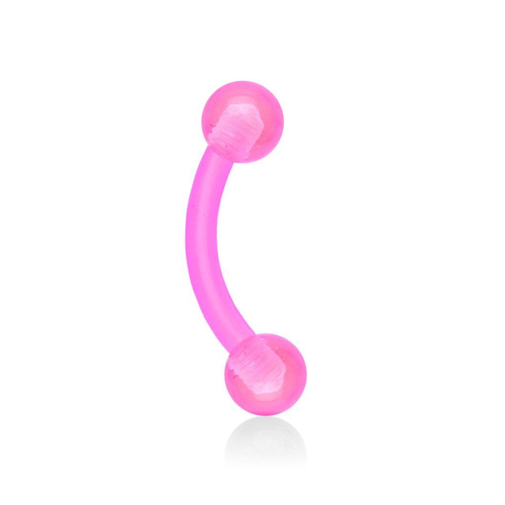 Nasenpiercing, Acryl Intimpiercing viva-adorno Augenbrauenpiercing Kunststoff Piercing Curved Banane Barbell Septumpiercing Pink