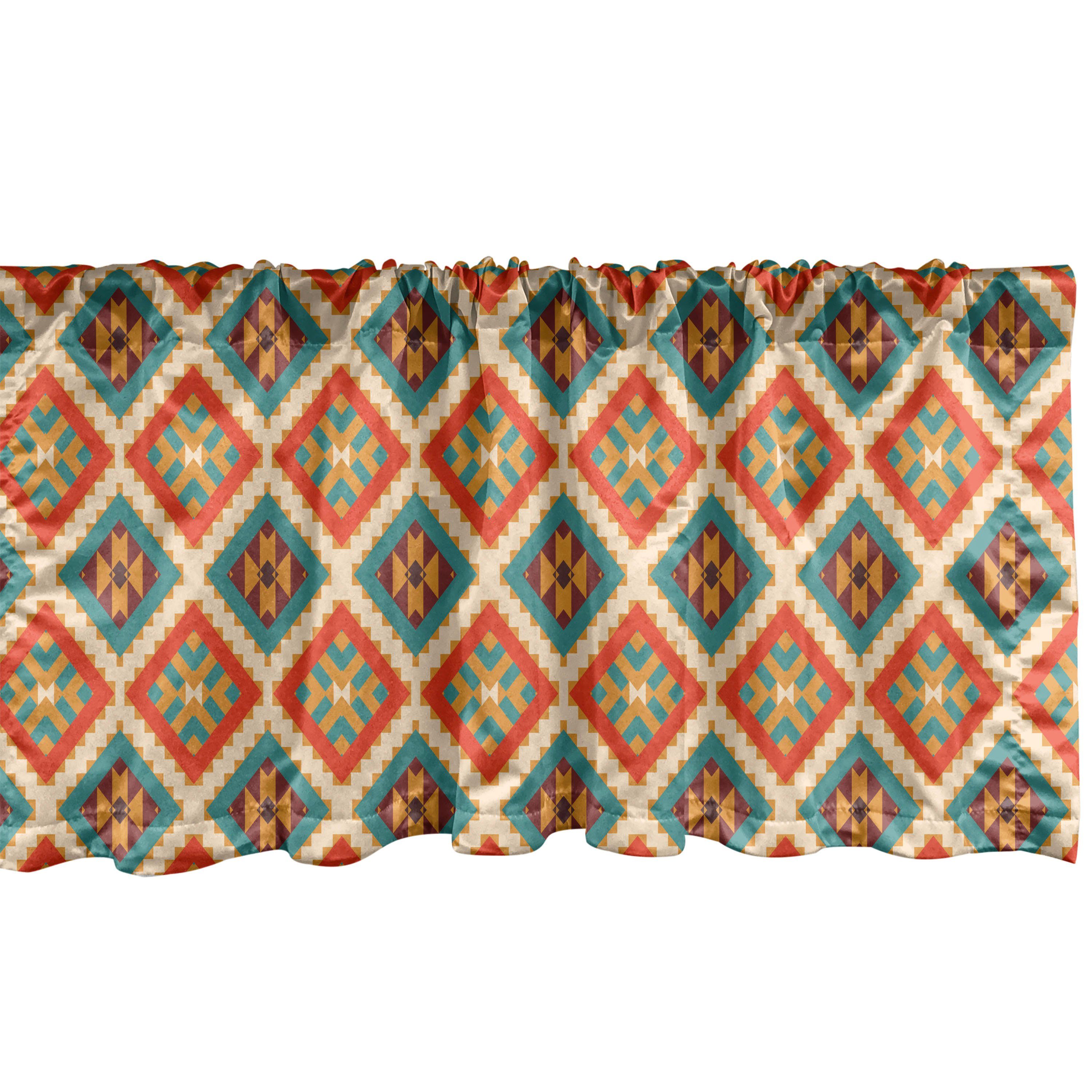 Scheibengardine Vorhang Volant Schlafzimmer für Indigenous Dekor Stangentasche, Abakuhaus, Mexikaner Küche Microfaser, Retro mit