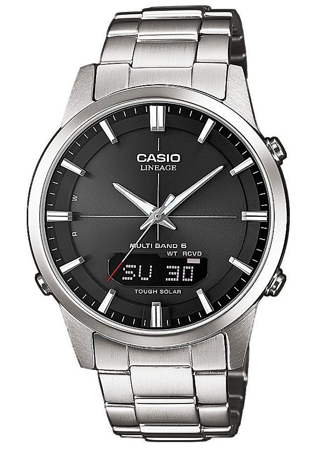 Casio Funk Funkchronograph LCW-M170D-1AER, Solaruhr, Armbanduhr, Herrenuhr, Funkuhr, Edelstahlarmband, Saphirglas
