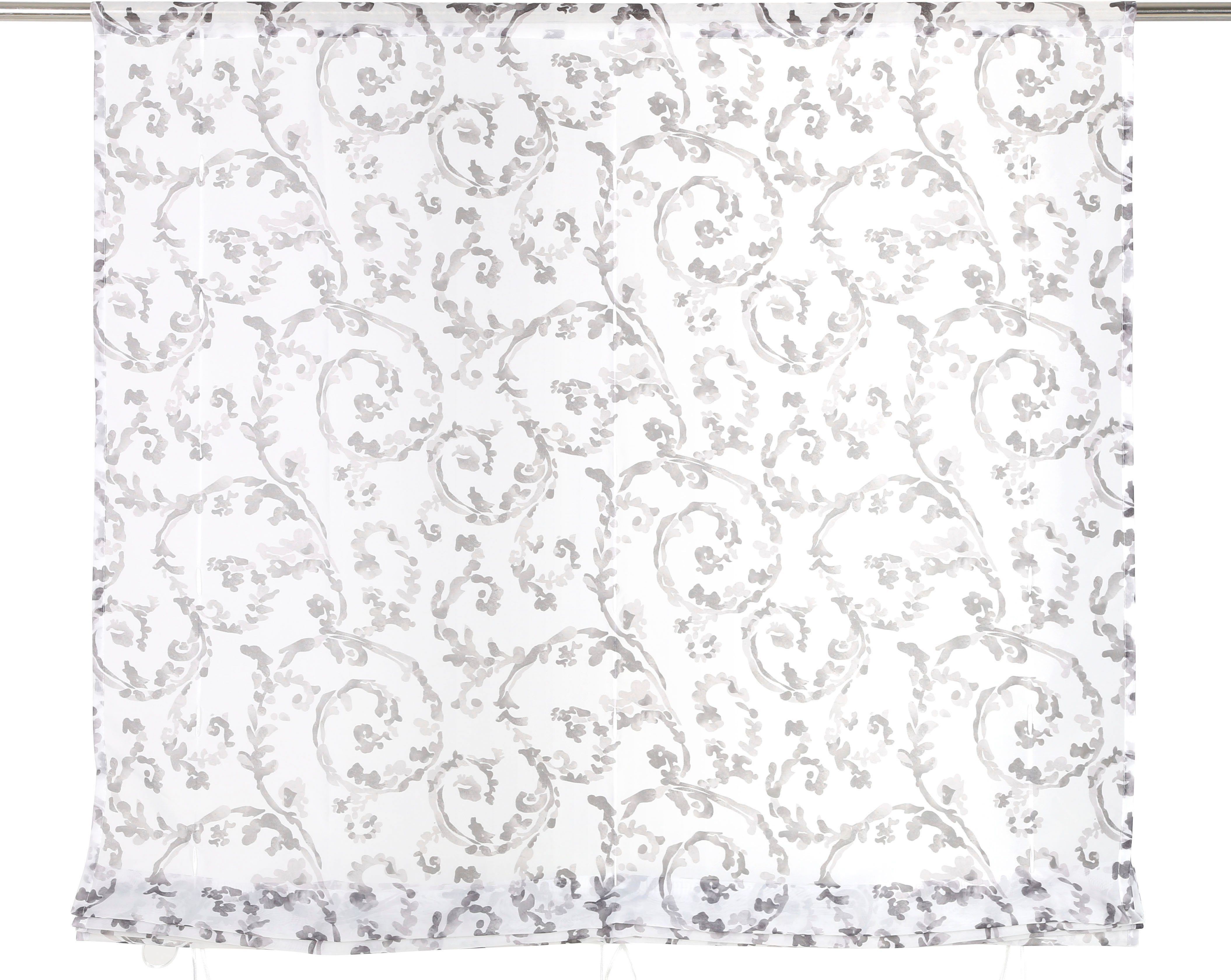 Bändchenrollo INA, DELAVITA, mit Stangendurchzug, transparent, bedruckt, verschiedene Größen grau