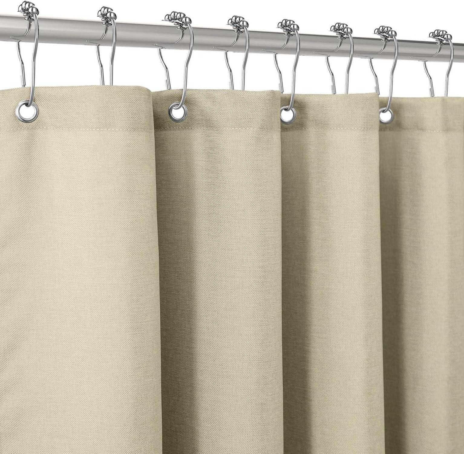VANZAVANZU Duschvorhang Duschvorhang Leinen Anti-Schimmel Stoff Textil wasserdicht schwer