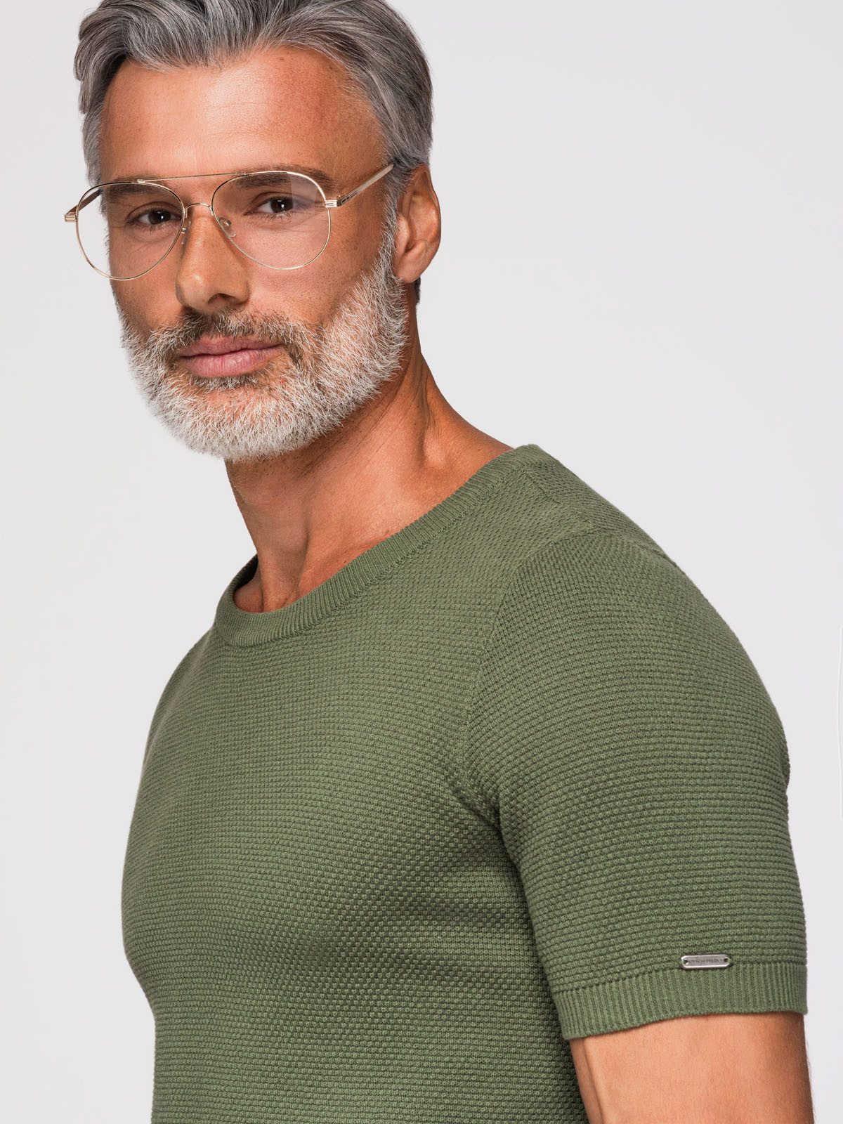 OMBRE T-Shirt Strick-T-Shirt mit zarter, feiner Struktur