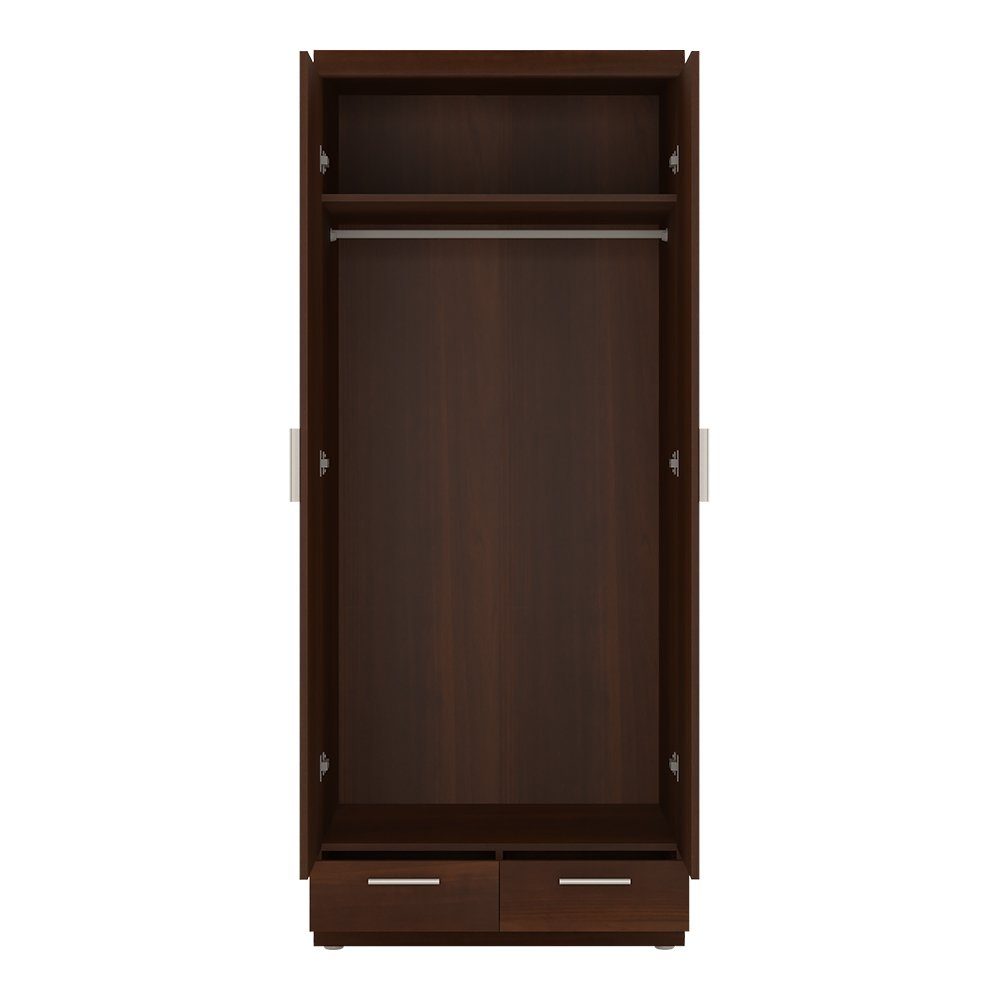 Lomadox Kleiderschrank IMPERIA-129 Schrank Garderobenschrank 80 cm Nussbaum Wohnzimmer Flur braun retro